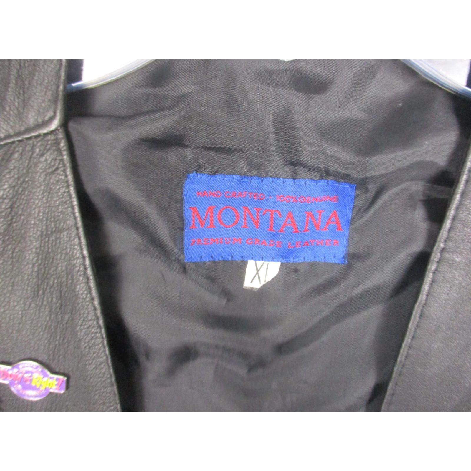 Vintage VINTAGE Montana Leather Vest Mens XL Black Biker Daytona Harley Eagle 2000s Size US XL / EU 56 / 4 - 4 Thumbnail