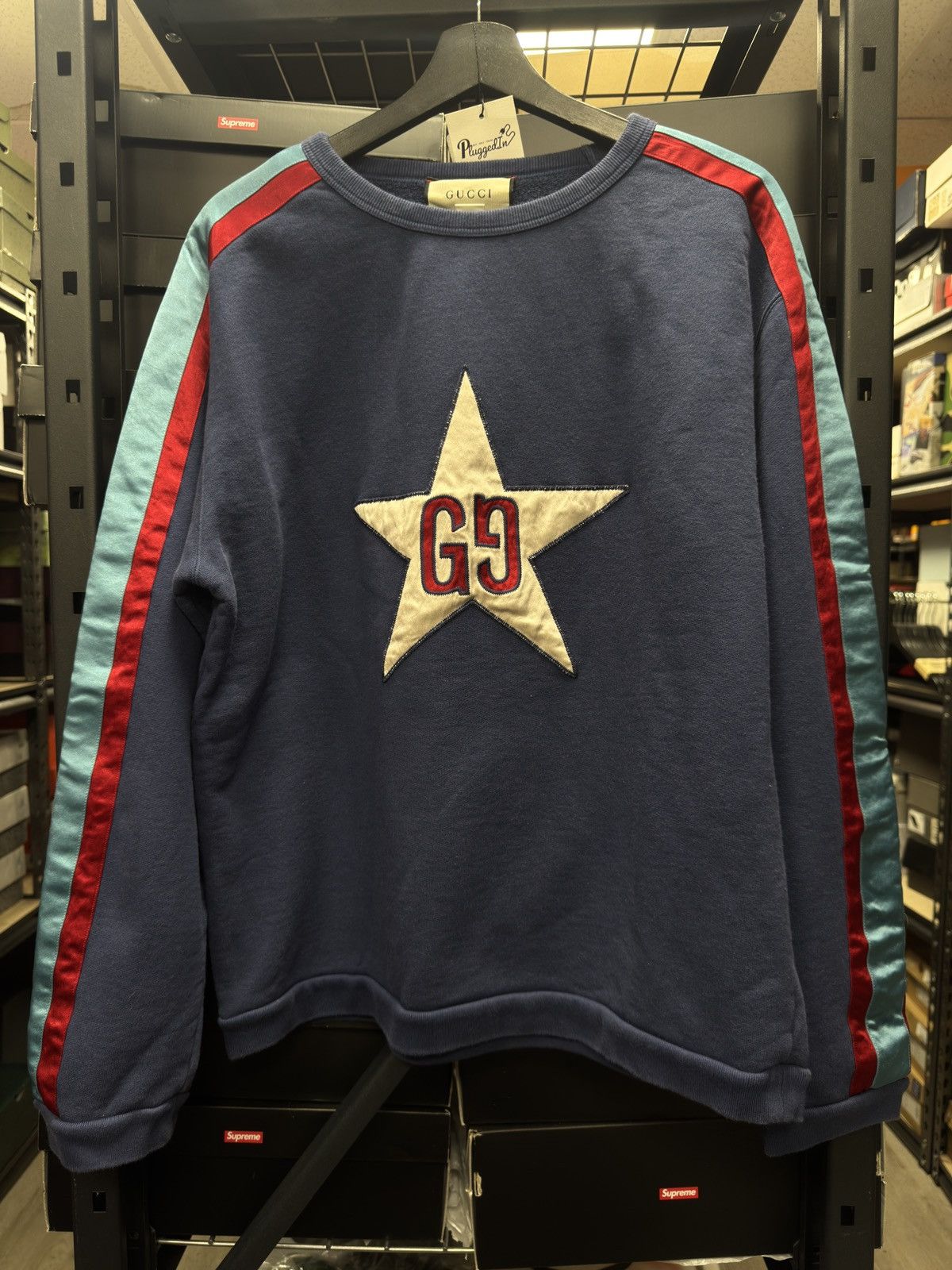 Gucci Gucci Satin Logo Crewneck Size US L / EU 52-54 / 3 - 1 Thumbnail