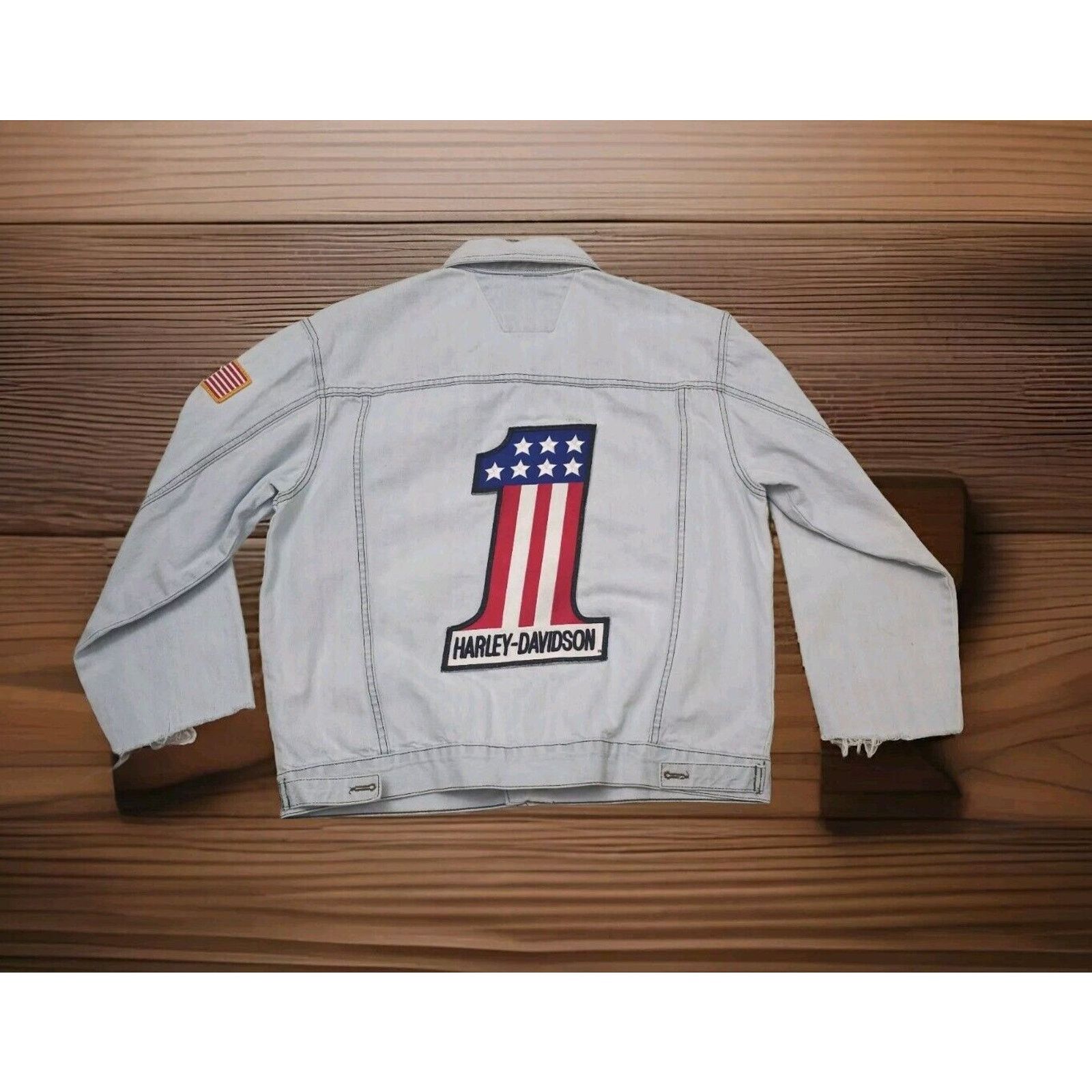 Harley Davidson Harley Davidson Jacket Denim Skull Flames Biker Embroidered Size US L / EU 52-54 / 3 - 2 Thumbnail