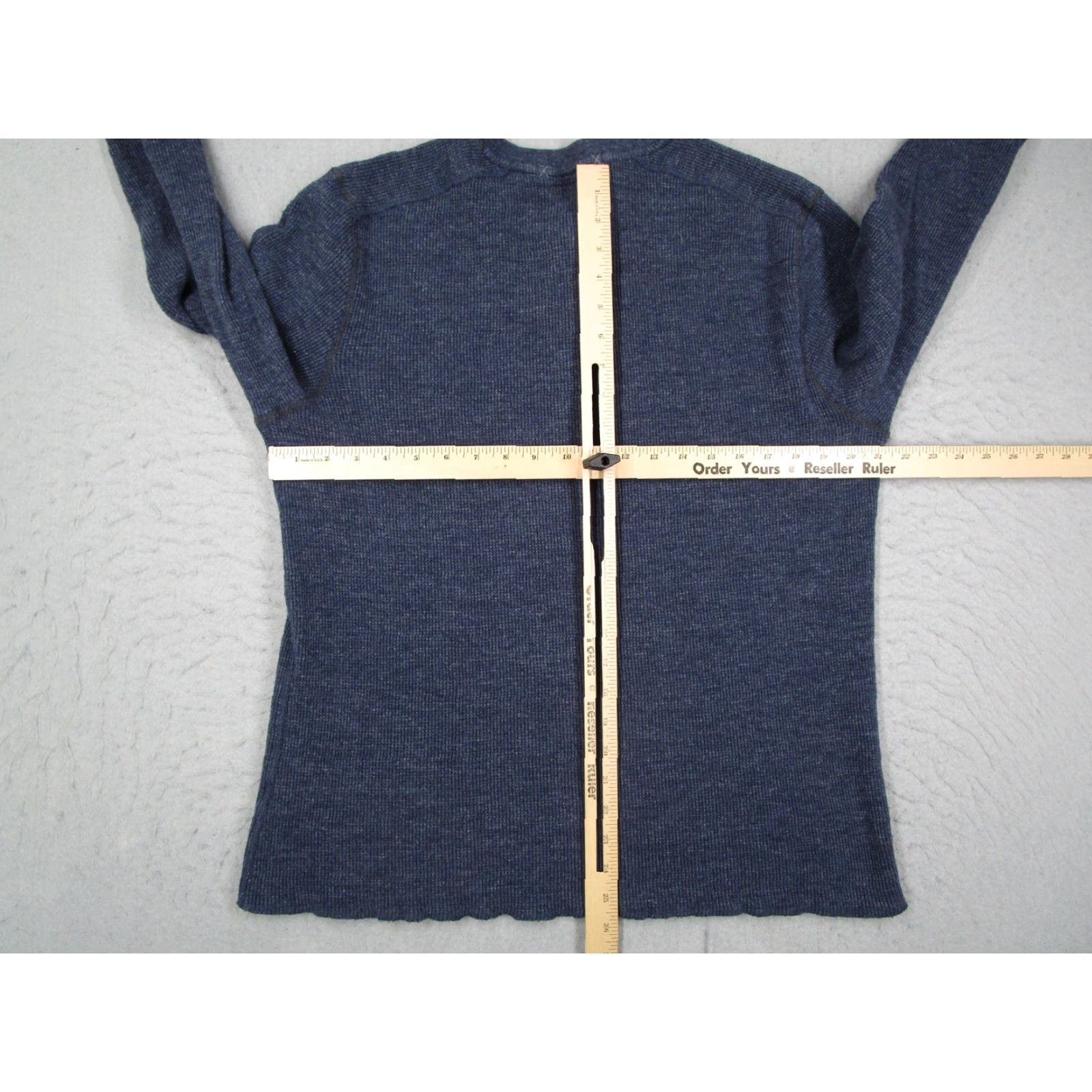 Wallace & Barnes Wallace & Barnes Henley Shirt Mens 2XL Blue Thermal Waffle Knit Long Sleeve Size US XXL / EU 58 / 5 - 5 Thumbnail
