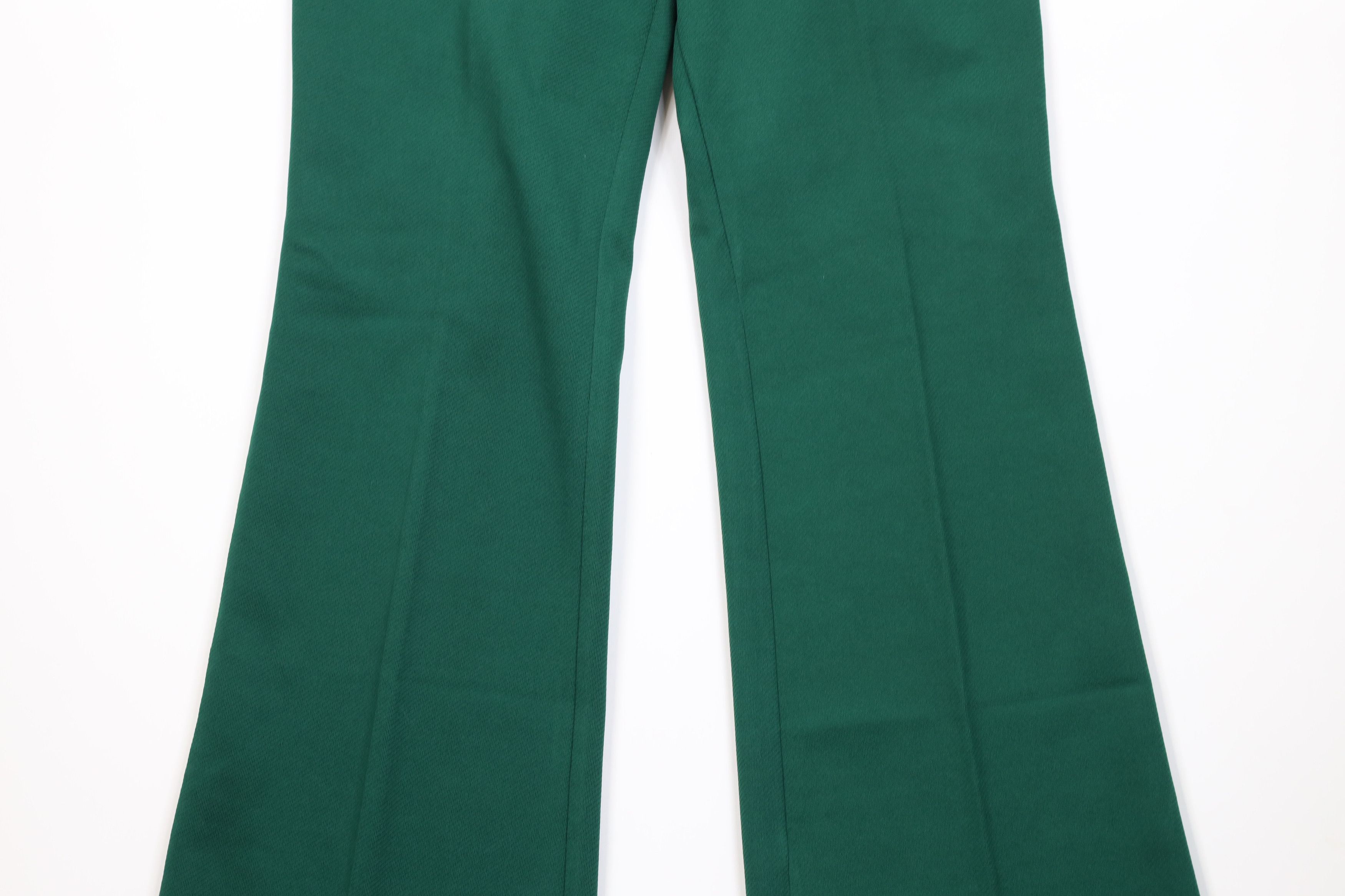 Vintage Vintage 70s Streetwear Wide Leg Bell Bottoms Pants Green USA Size 30" / US 8 / IT 44 - 3 Thumbnail