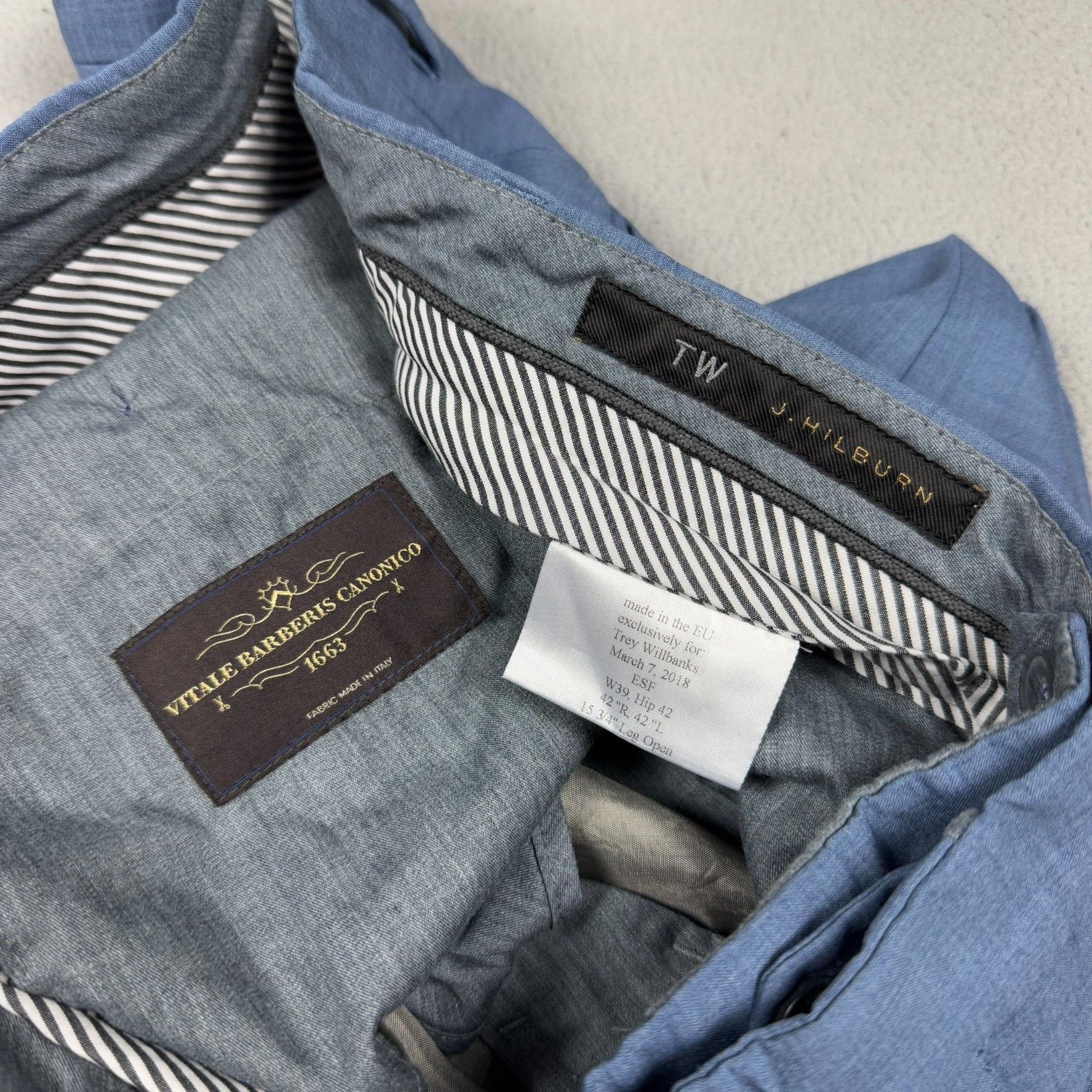 J.Hilburn J. Hilburn Trousers Vitale Barberis Canonico Wool Grey 38x31 Size US 38 / EU 54 - 9 Thumbnail