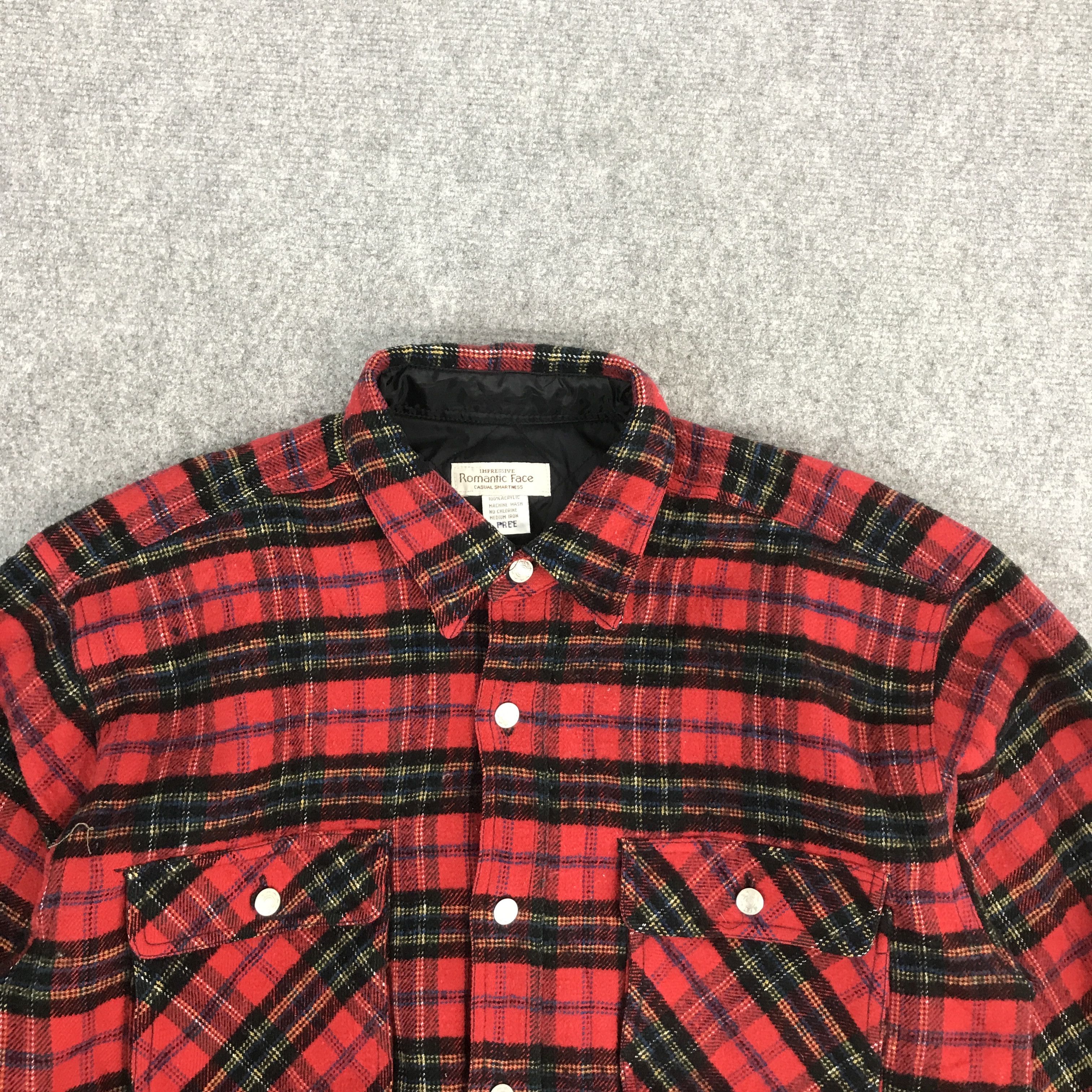 Japanese Brand PUNK FLANNAL ROMANTIC FACE BUTTON UP JACKET Size US L / EU 52-54 / 3 - 3 Thumbnail