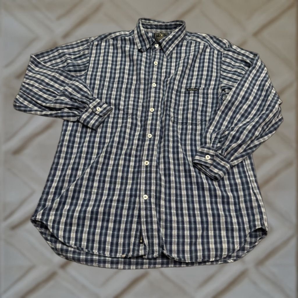 Lucky Brand VINTAGE Lucky Brand Plaid Flannel Shirt Mens Medium Blue Casual Western 90s Americana Size US M / EU 48-50 / 2 - 1 Thumbnail