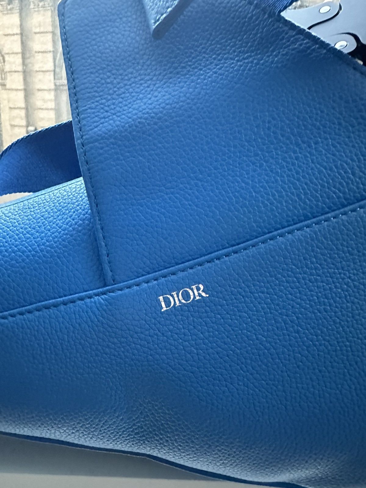 Dior Dior Blue Grained Leather Saddle Bag Size ONE SIZE - 3 Thumbnail