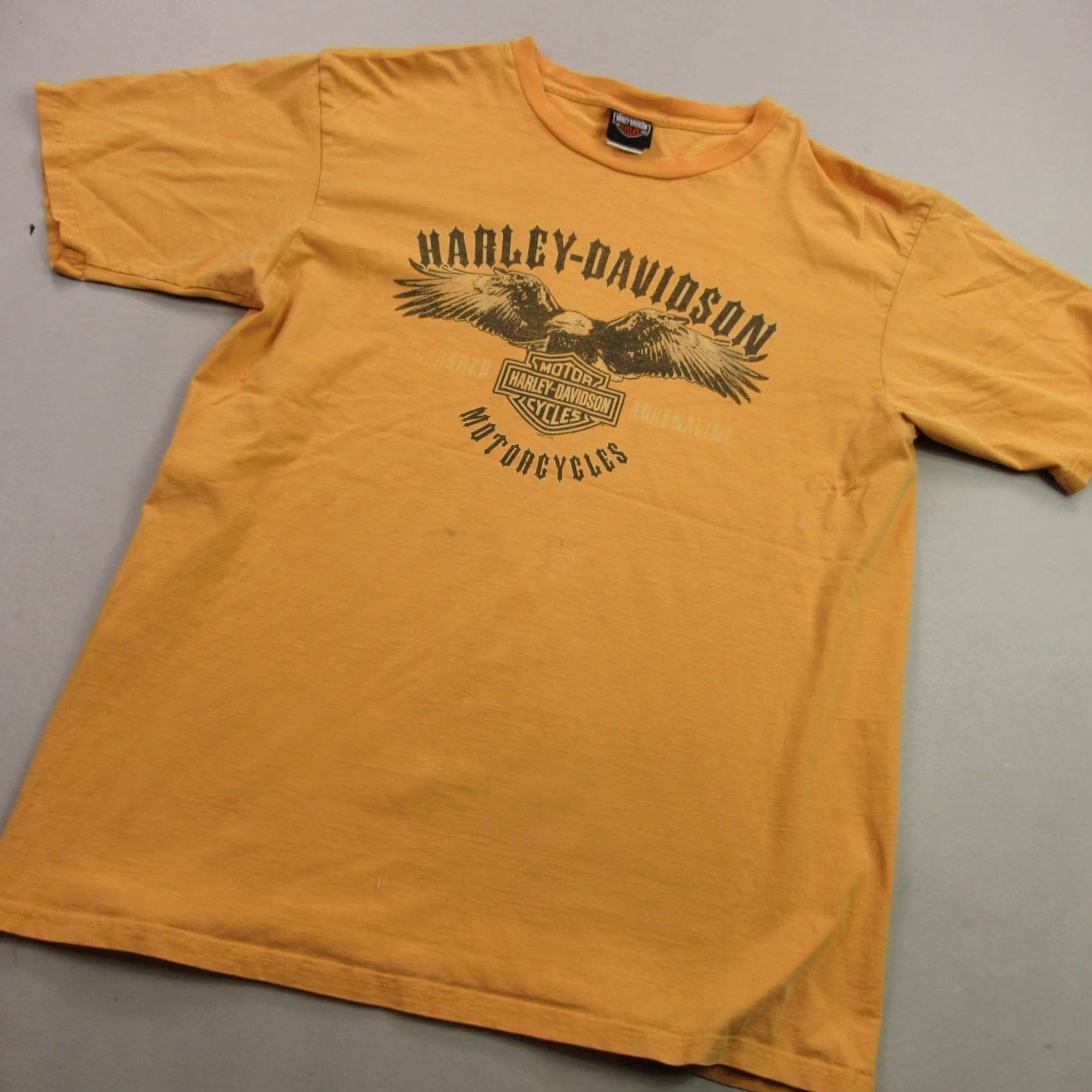 Harley Davidson Harley-Davidson Shirt XL Mens Short Sleeve Crew Neck Yellow Ellington CT Size US XL / EU 56 / 4 - 2 Thumbnail