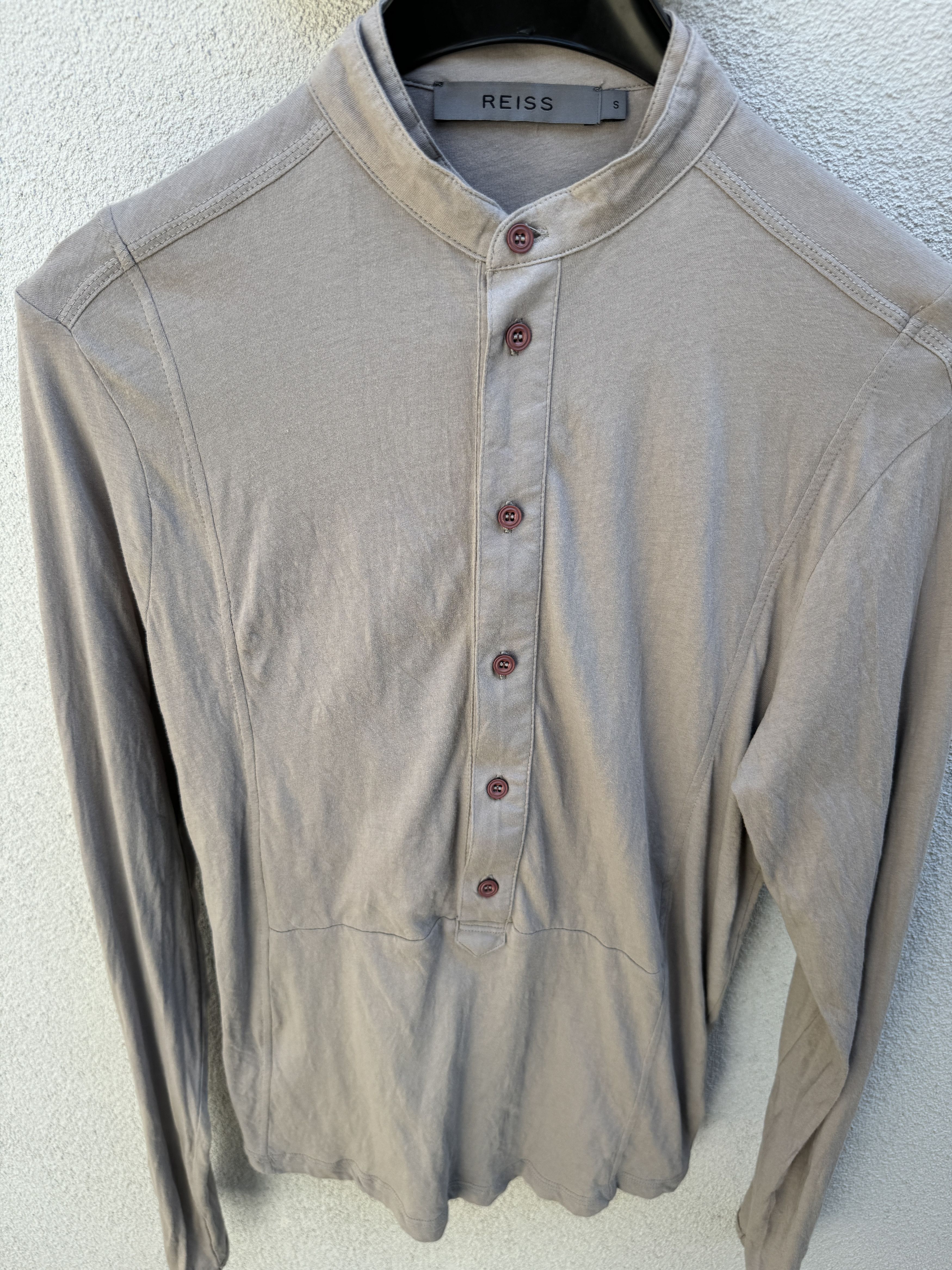 Reiss REISS Men Shirt Grey Beige Fine Egyptian Cotton Size S Size US S / EU 44-46 / 1 - 4 Thumbnail