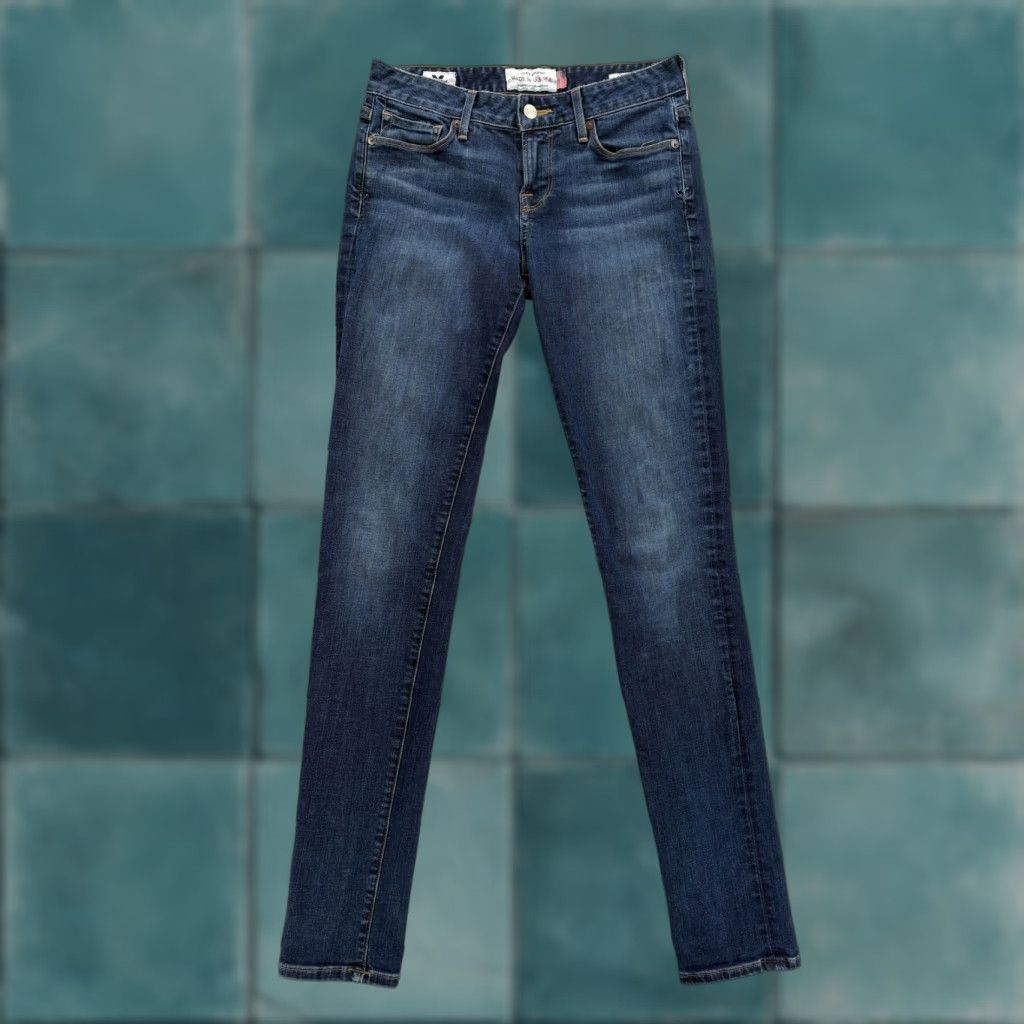 Lucky Brand Lucky Brand Lolita Mid Rise Skinny Jeans Womens 28 Blue White Oak Denim USA Slim Stretch Pockets 5-Pocket Rise Mid Inseam 32"} Size 28" / US 6 / IT 42 - 1 Thumbnail