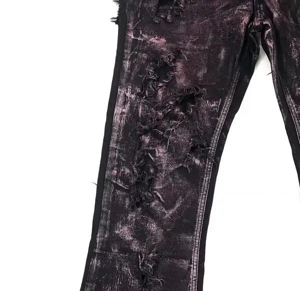 Japanese Brand × Jean Handmade niche punk rose gold wax coated micro-flared jeans Size US 32 / EU 48 - 3 Thumbnail