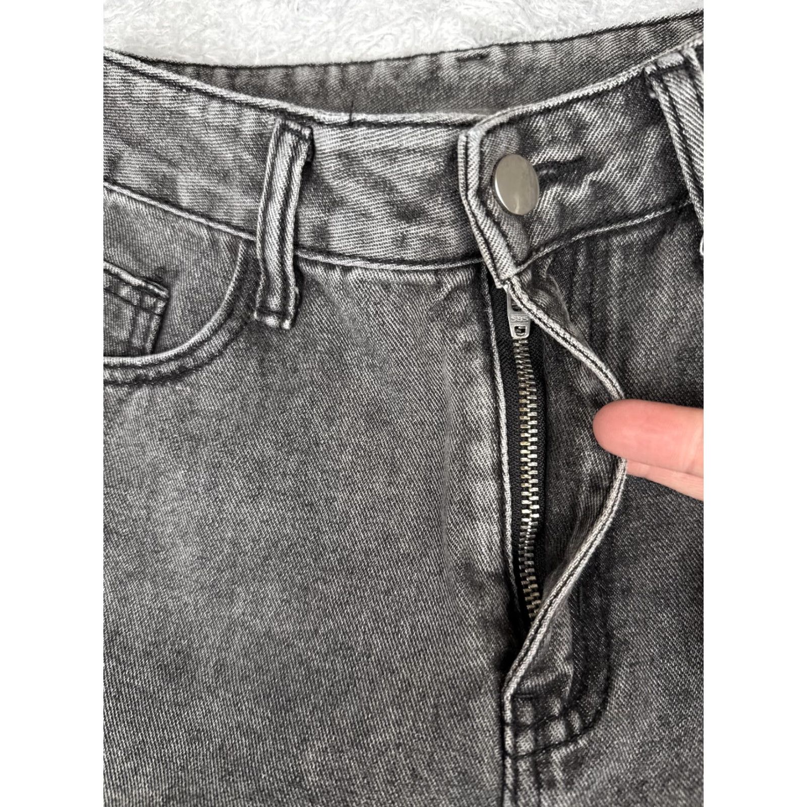 Shein SheIn Jeans Womens 4 Gray High Rise Straight Charcoal Wash Denim Cotton 25x28 Size 27" / US 4 / IT 40 - 5 Thumbnail