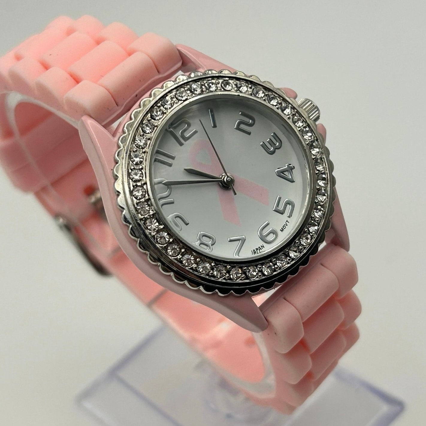 Geneva Geneva Crystal Rhinestone Breast Cancer Awareness Watch Size ONE SIZE - 1 Thumbnail