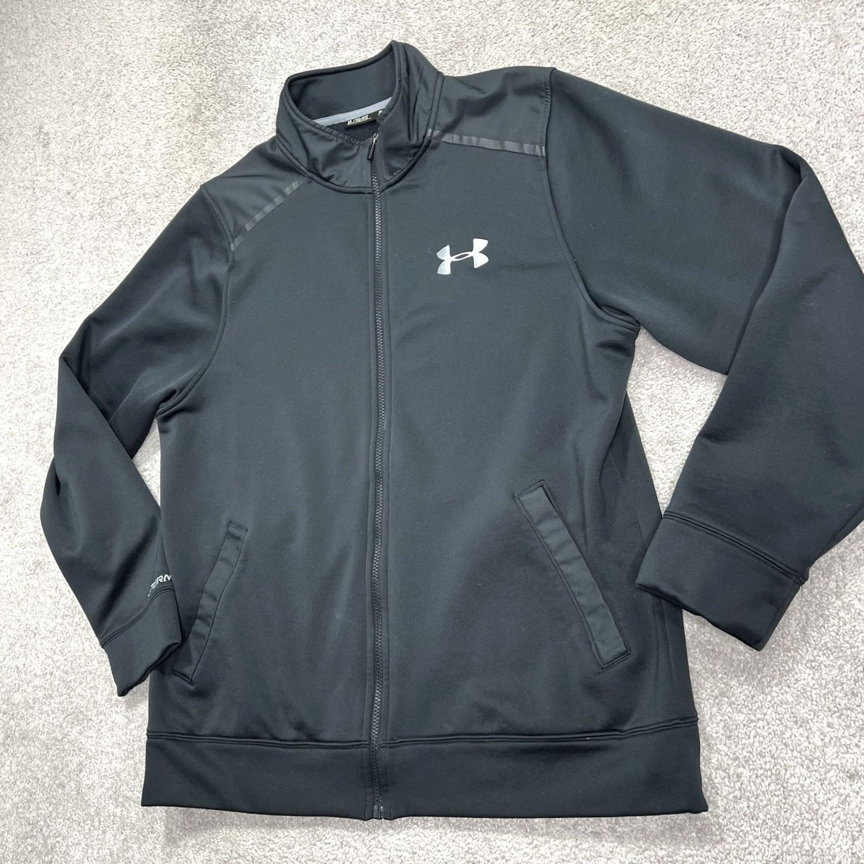 Under Armour Under Armour Jacket Mens XL Black Full Zip Track Athletic Loose Fit Gym Training Size US XL / EU 56 / 4 - 3 Thumbnail
