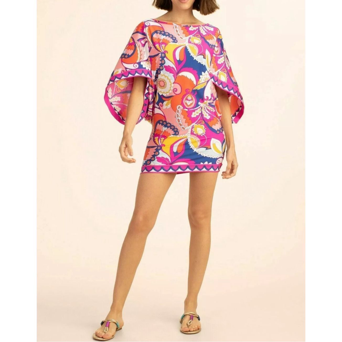 Trina Turk Trina Turk Sevilla Floral Swim Jersey Swimsuit Cover Up Tuni Size L / US 10 / IT 46 - 1 Thumbnail