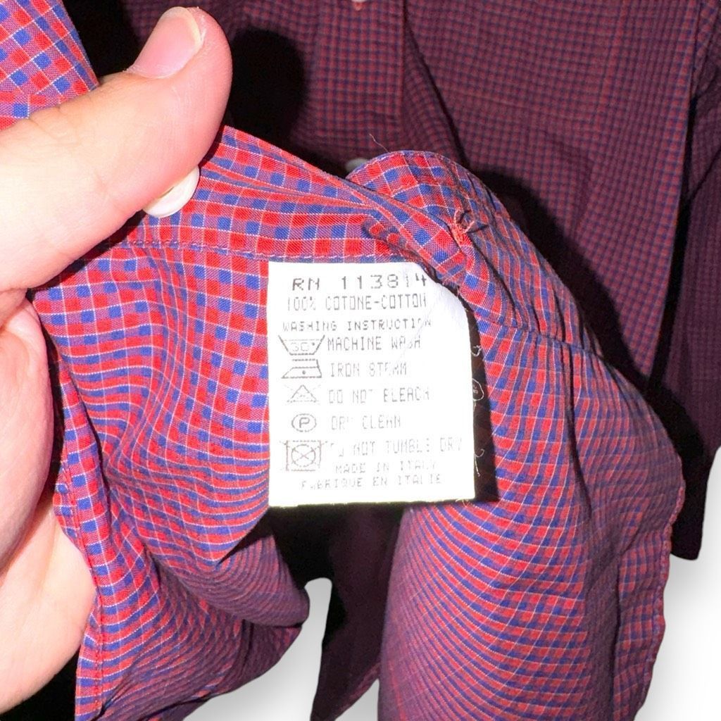 Billy Reid Billy Reid Red Check Made in Italy Button Up Shirt Size M Size US M / EU 48-50 / 2 - 11 Thumbnail