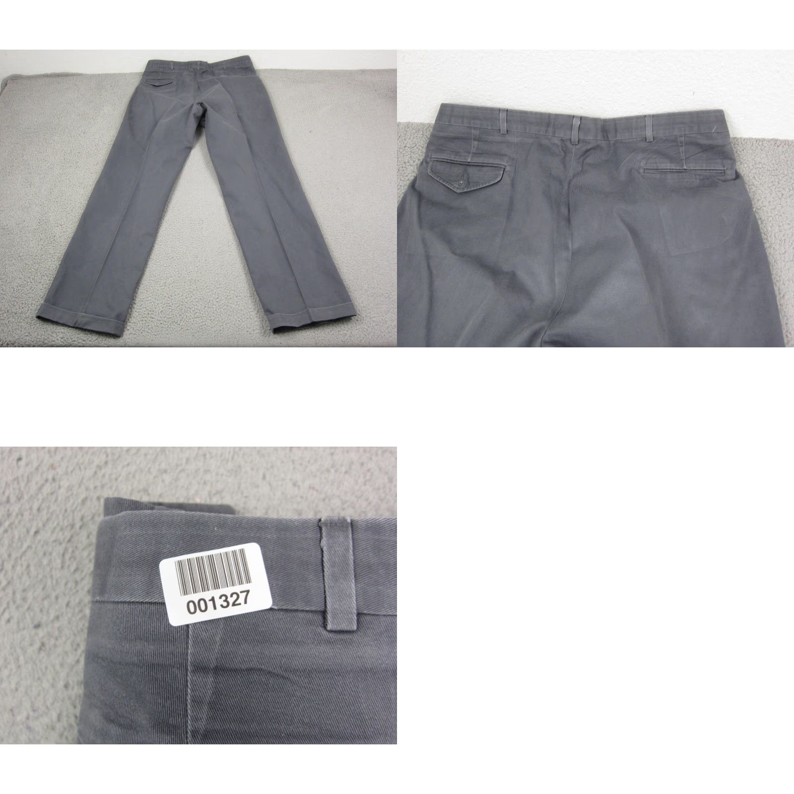 Lands' End VINTAGE Lands' End Pants Mens 40Lx35 Gray Cotton Pleated Dress Pants Straight Leg Regular Front Zip Button Waist 40 Inseam 35 Lacework? Size US 40 / EU 56 - 9 Thumbnail