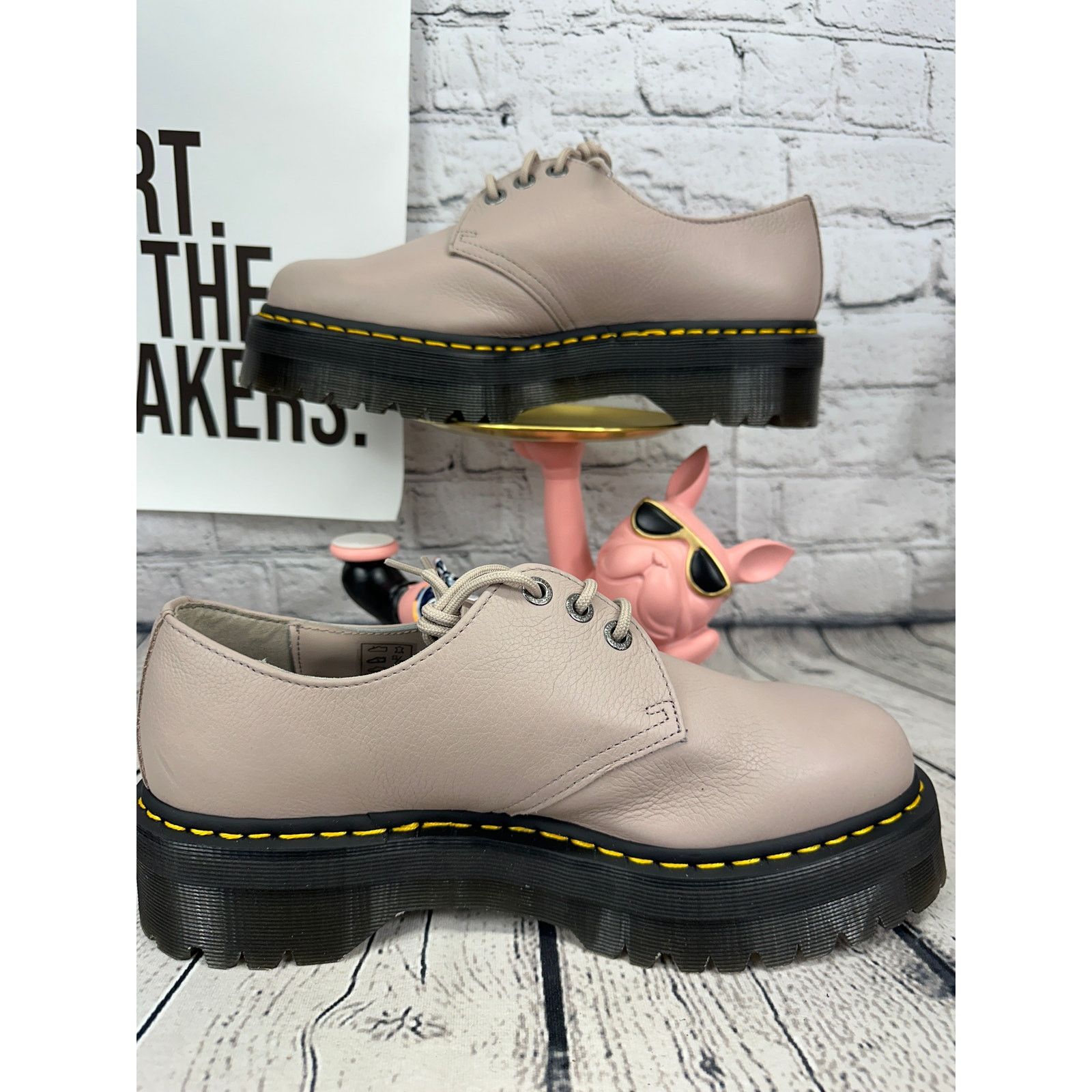 Dr. Martens Dr Martens Platform Oxfords Low Mens 12 Pinky Leather EU 46 Size US 12 / EU 45 - 6 Thumbnail