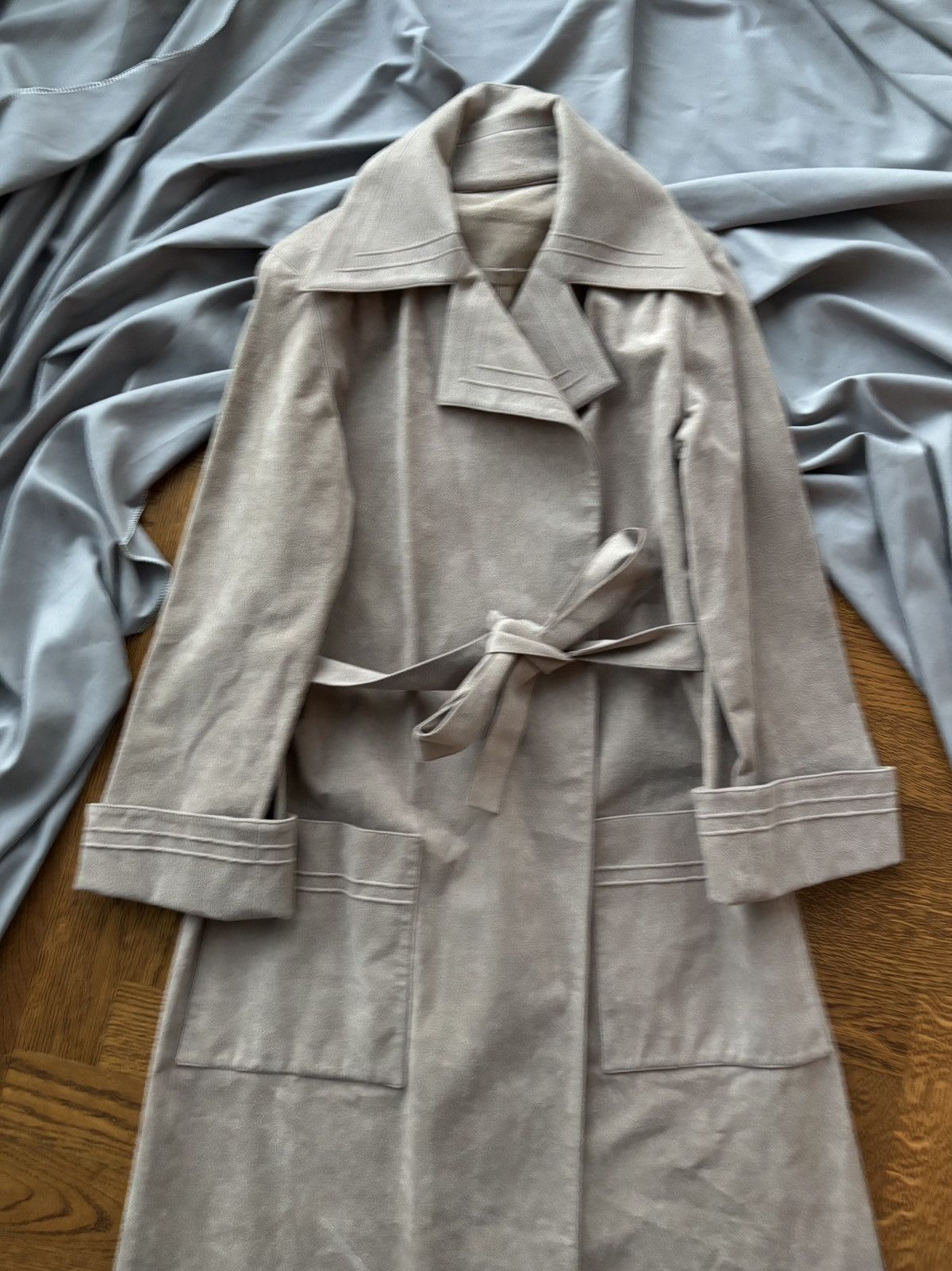 Holt Renfrew × Vintage 1970s Ultrasuede Trench Coat Vintage Holtz Renfrew Duster Size M / US 6-8 / IT 42-44 - 11 Thumbnail