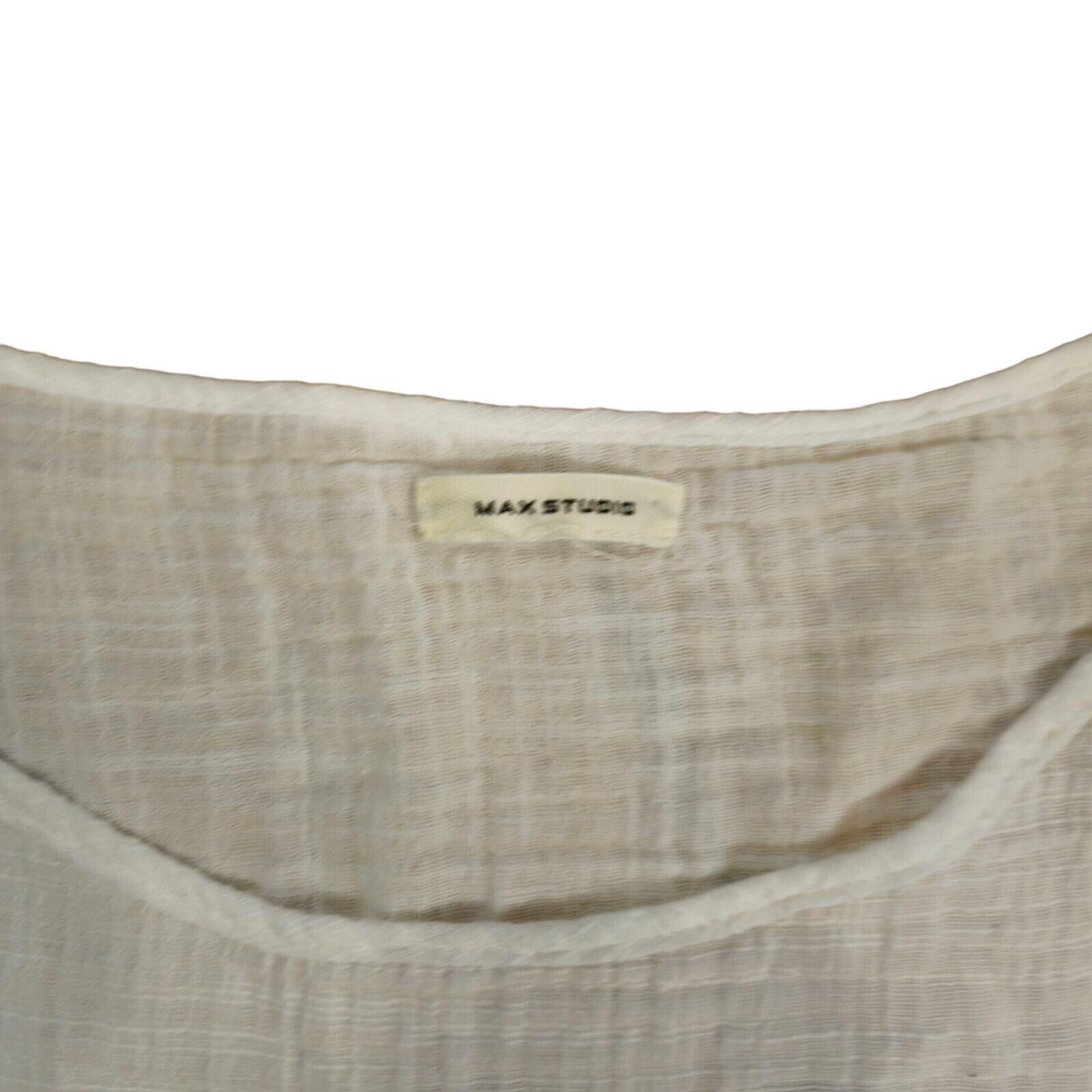 Designer Max Studio Pullover Tiered Blouse Top White Size Large Size L / US 10 / IT 46 - 6 Thumbnail