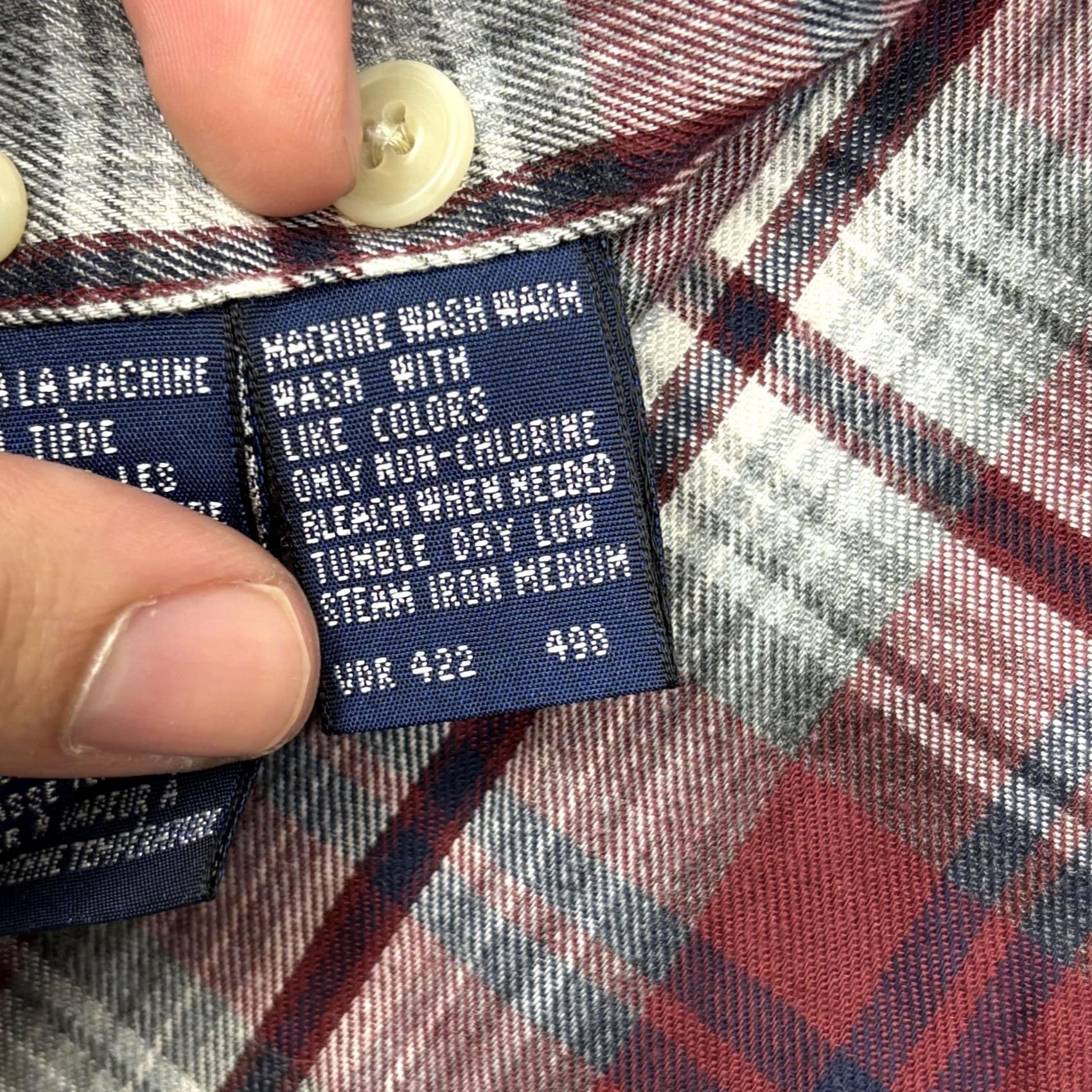 Nautica Vintage Nautica Flannel Shirt Mens Large Red Gray Plaid Long Sleeve Button Up Size US L / EU 52-54 / 3 - 3 Thumbnail