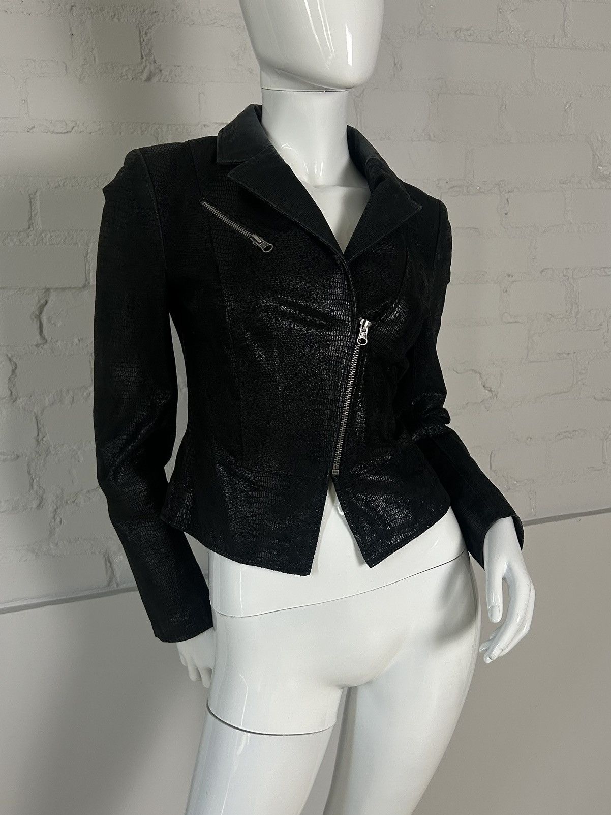 Vintage Leather asymmetric jacket Size S / US 4 / IT 40 - 3 Thumbnail