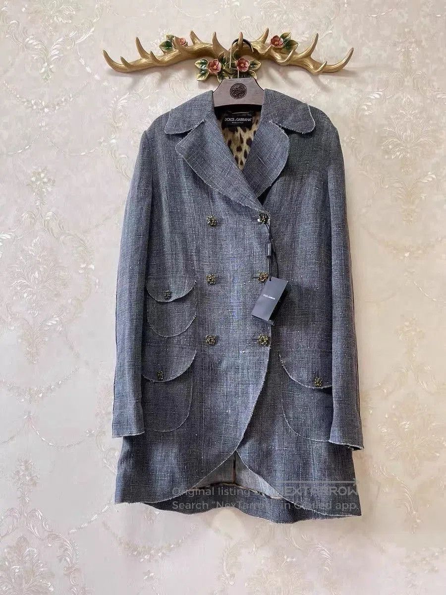 Dolce & Gabbana DG Blue Linen Double. Size M / US 6-8 / IT 42-44 - 1 Thumbnail