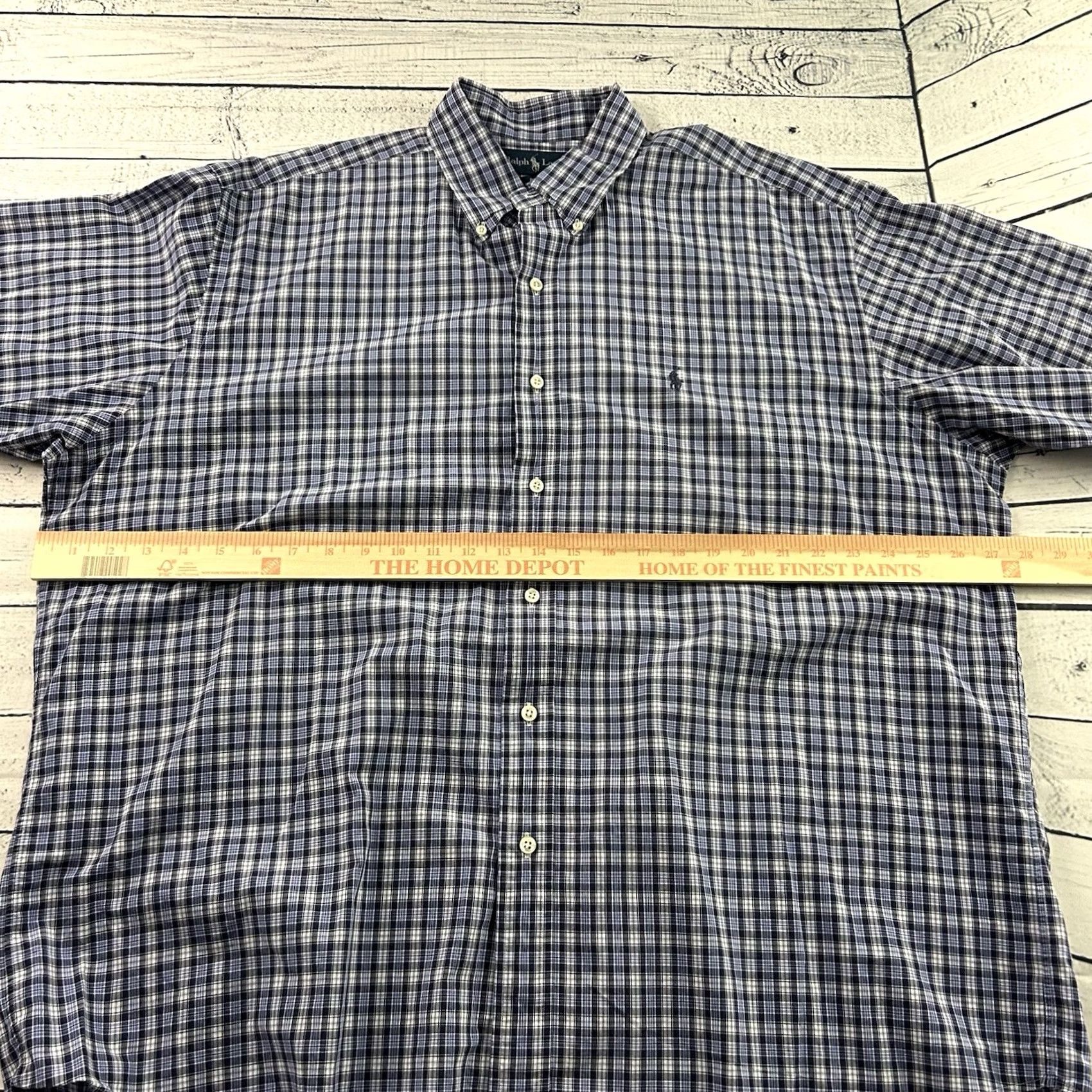 Polo Ralph Lauren Polo Ralph Lauren Blake Plaid Short Sleeve Button Front Shirt Men's XL Blue Size US XL / EU 56 / 4 - 4 Thumbnail