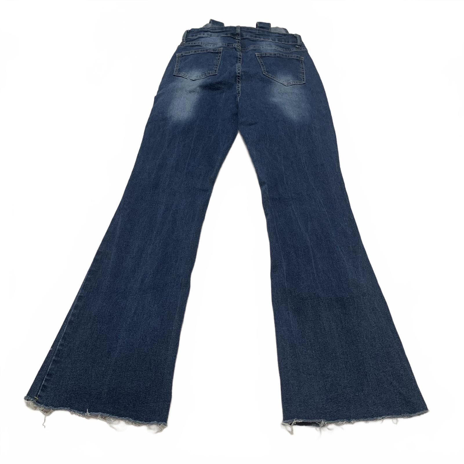NBDN Nobrandedon Denim Overalls Women's Size Small Blue Flared Legs Jeans Size 28" / US 6 / IT 42 - 12 Thumbnail