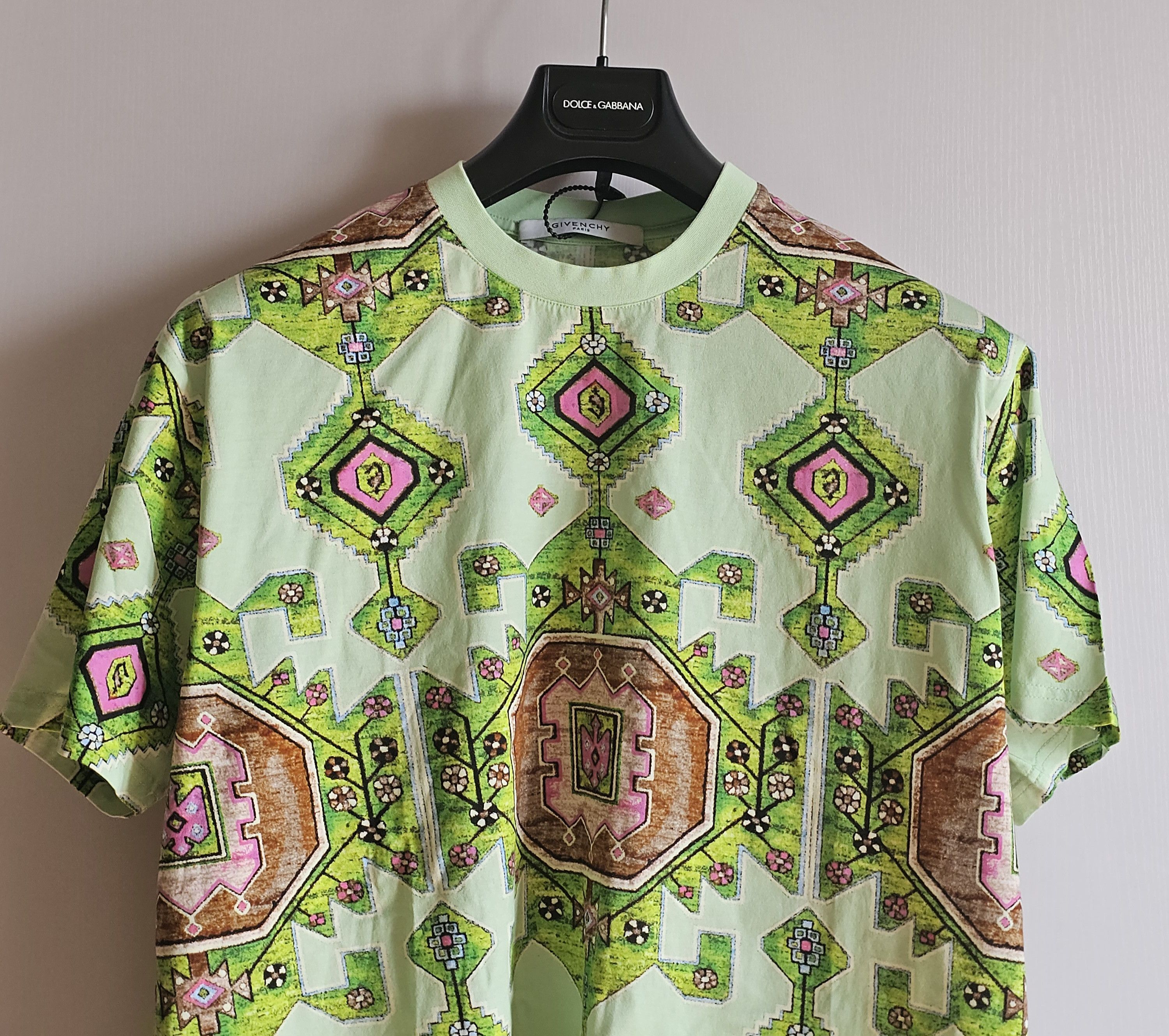 Givenchy Givenchy Oversized Green Aztec Persian Rug Print T-Shirts XS Size US XS / EU 42 / 0 - 2 Thumbnail