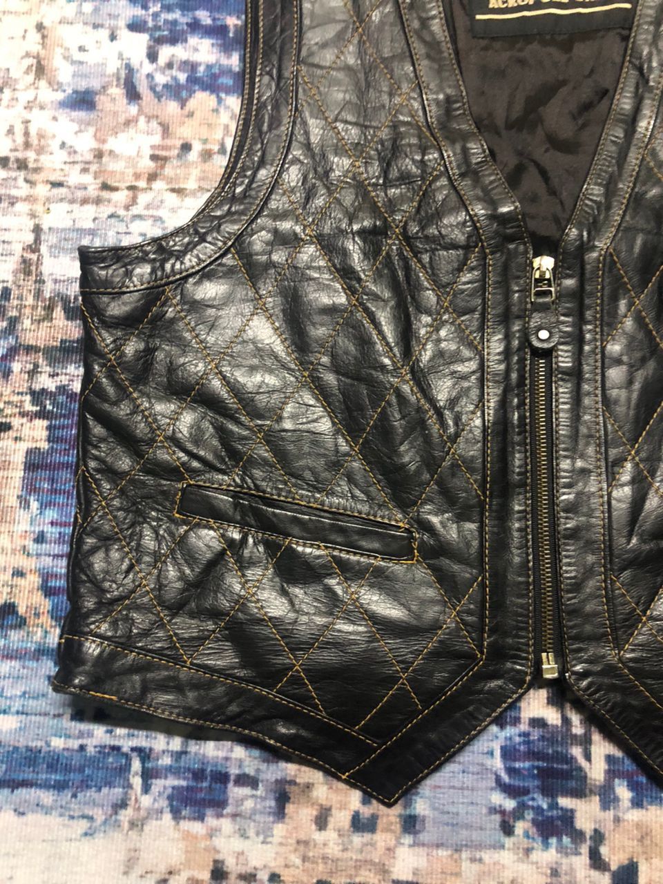 Genuine Leather Vintage Acropole Only Leather Quilted Vest Size US M / EU 48-50 / 2 - 6 Thumbnail