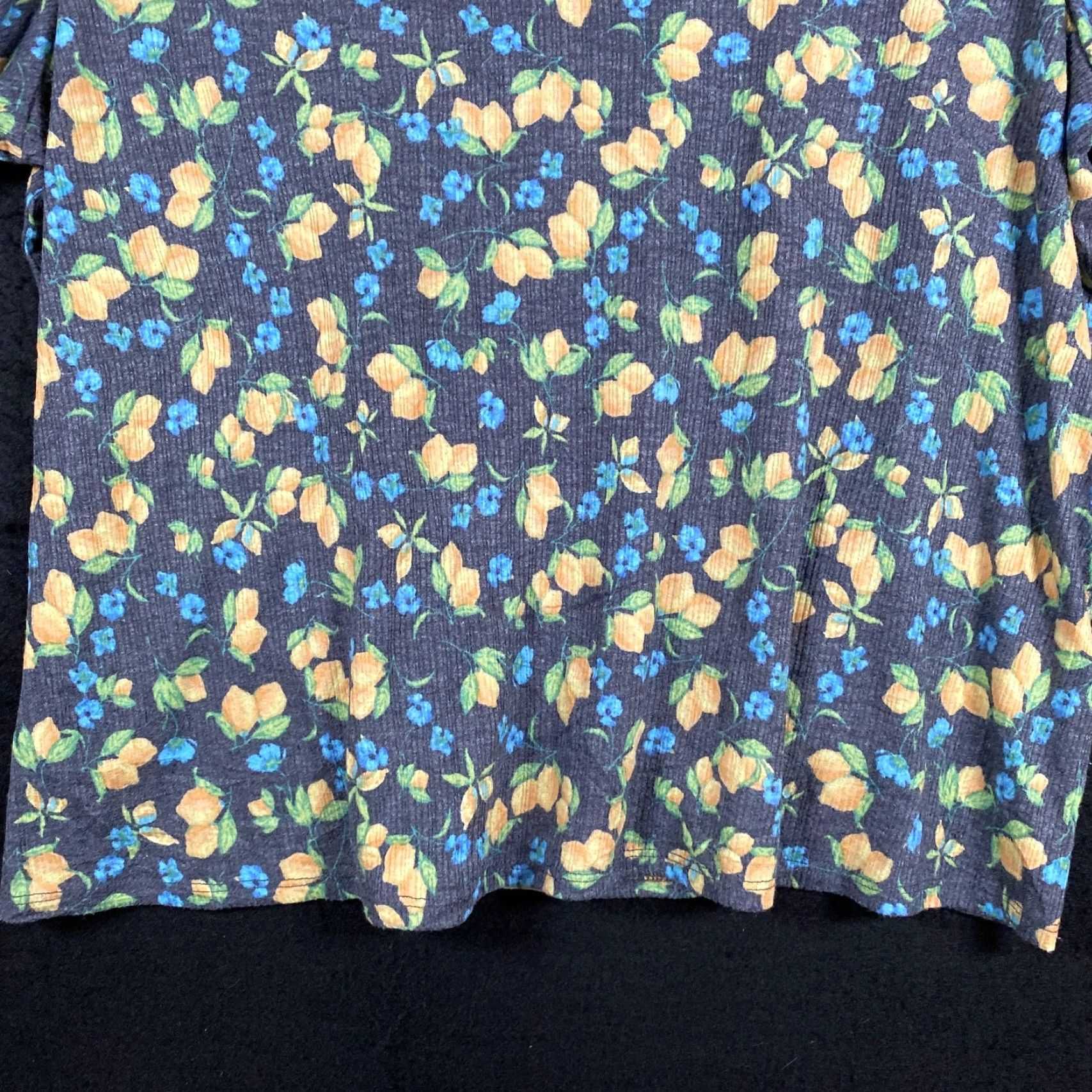 Lauren Conrad LC Lauren Conrad Womens Shirt Multi Lemon Short Sleeve Stretch XL Crew Neck T-Shirt Casual Workwear Size XL / US 12-14 / IT 48-50 - 3 Thumbnail