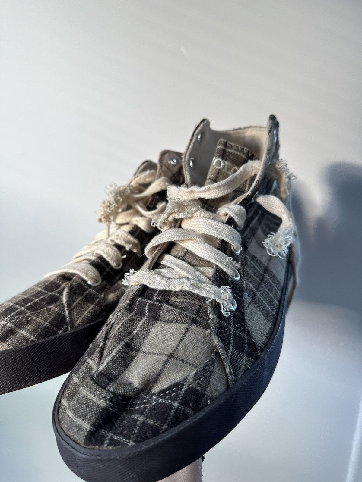 RRL Ralph Lauren Polo Ralph Lauren Brown Tan Flannel Plaid Tennis Shoes Size US 9.5 / EU 42-43 - 13 Thumbnail