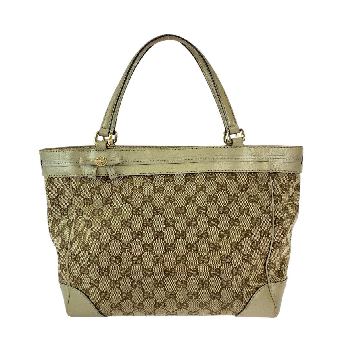 Gucci Gucci Gucci Mayfair GG Canvas Leather Tote Bag Canvas Tote Bag 257061 in Very Good Condition Size ONE SIZE - 1 Thumbnail