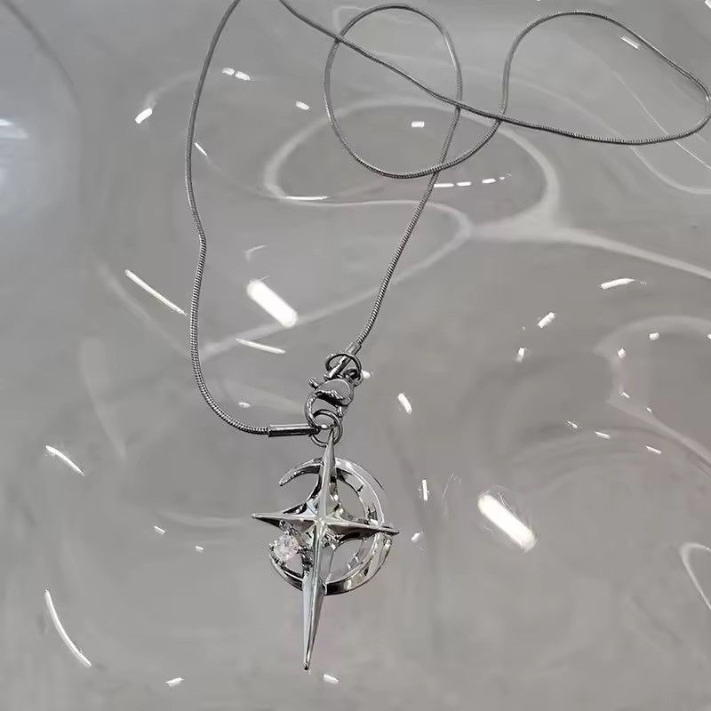 Jewelry Gothic Silver Vintage Style Necklace Y2K Size ONE SIZE - 3 Thumbnail