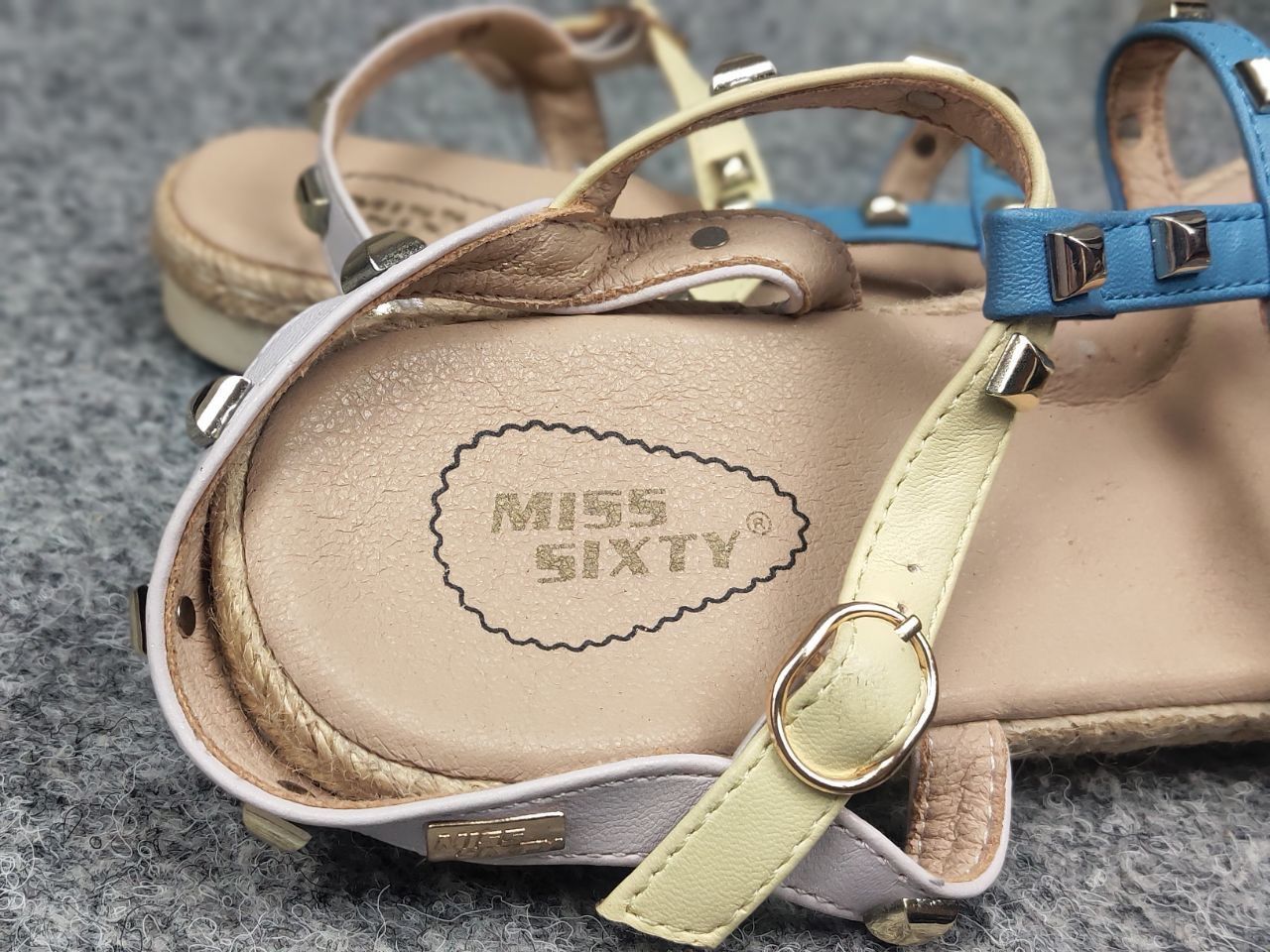 Miss Sixty Miss Sixty Gladiator Sandals Blue Beige Women's Shoes Y2K Size US 7 / IT 37 - 9 Thumbnail