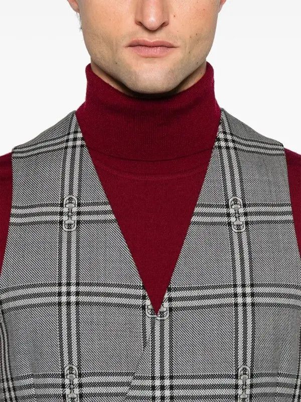 Gucci o1loc1c0126 780824 Horsebit Check Wool Gilet in Multicolor Size US M / EU 48-50 / 2 - 6 Thumbnail
