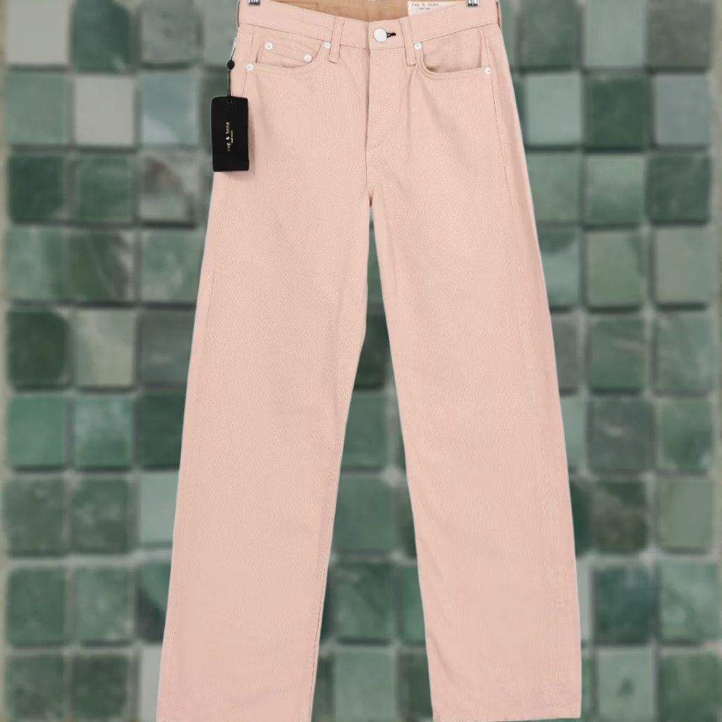 Rag & Bone VINTAGE? No — Rag & Bone Jeans Logan Mid-Rise Wide Leg Blush Pink 24 NWT Women’s Dark? Pink 24 Rag & Bone Logan Jeans Wide Leg 5-Pocket Womens W DD?? Size 42" / US 20 - 1 Thumbnail