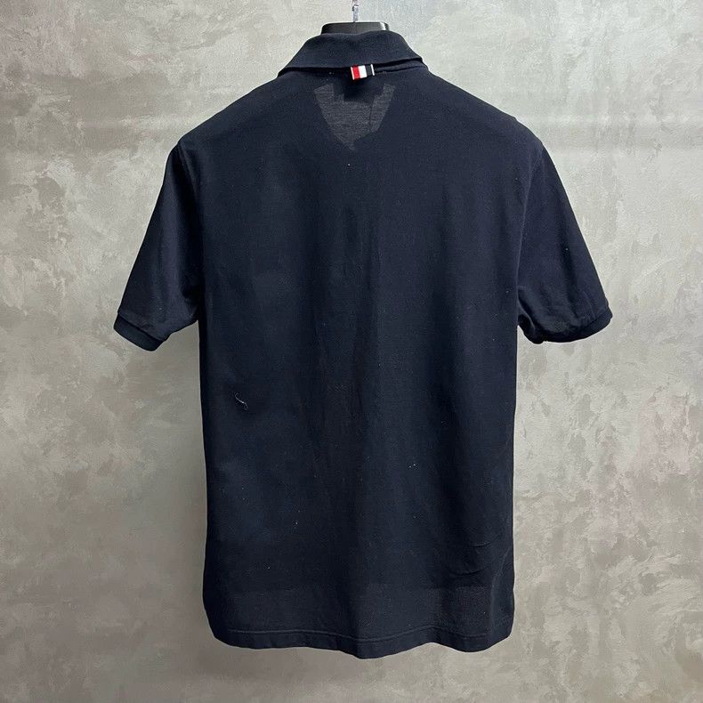 Thom Browne Thom browne Navy blue pocket striped solid color polo shir Size US M / EU 48-50 / 2 - 2 Thumbnail
