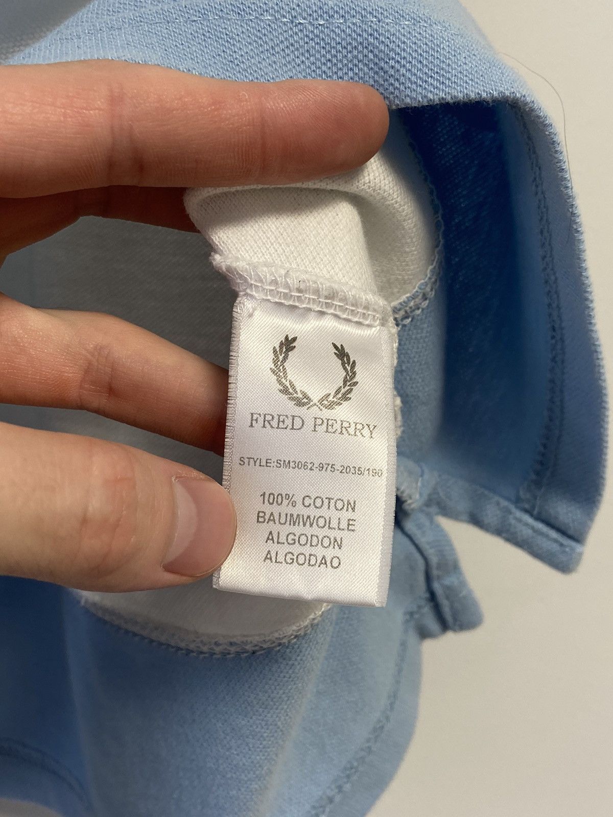 Fred Perry 💥Fred Perry Polo big white with a blue stripe Size US XL / EU 56 / 4 - 10 Thumbnail