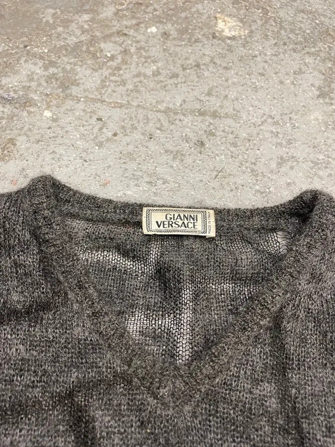Versace × Vintage Gianni Versace Transparent Geometry Grey Sweater Size US M / EU 48-50 / 2 - 7 Thumbnail