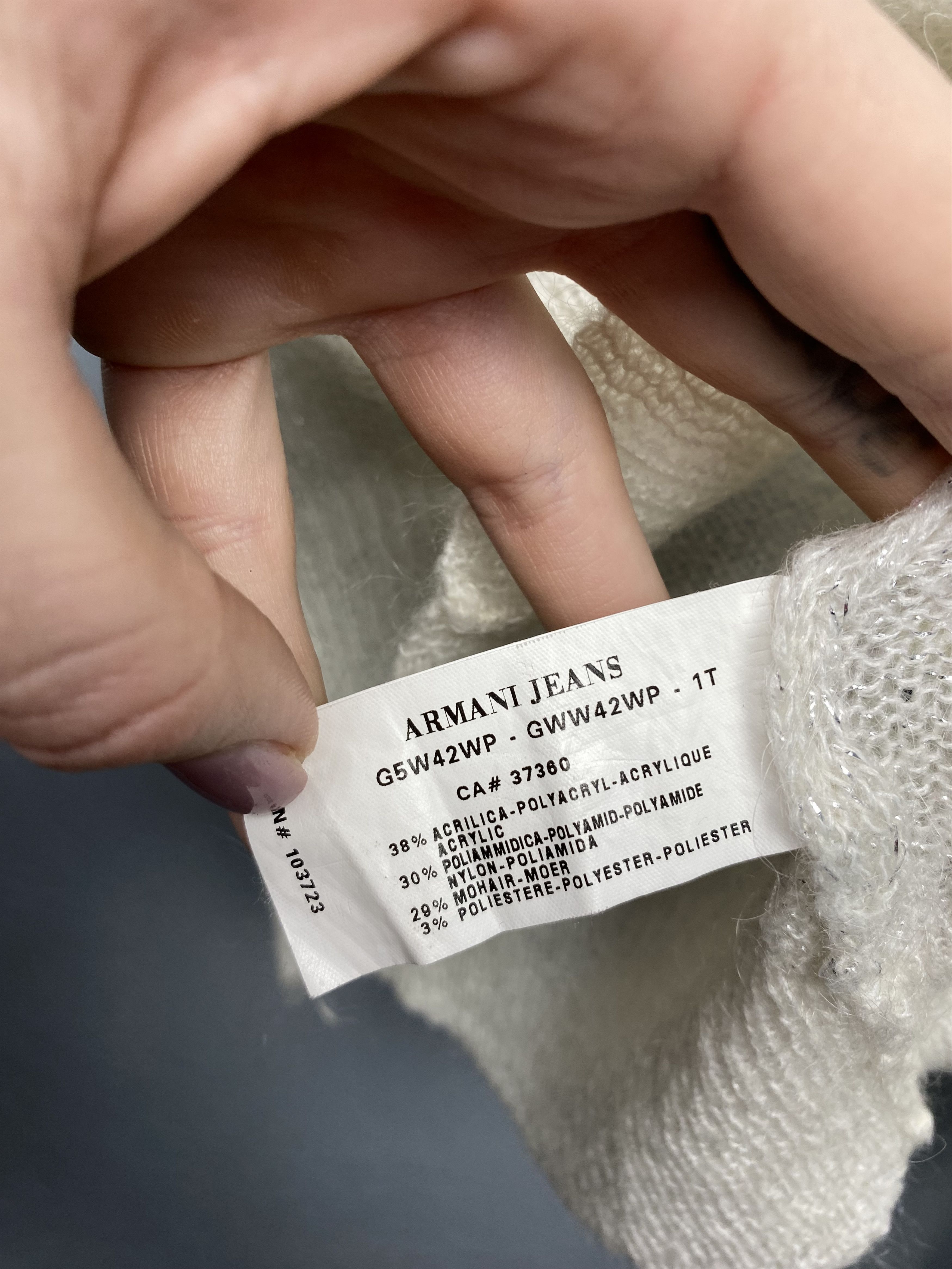 Armani × Giorgio Armani Armani Jeans Vintage Womens Mohair Knit V-Neck Sweater Size S / US 4 / IT 40 - 4 Thumbnail
