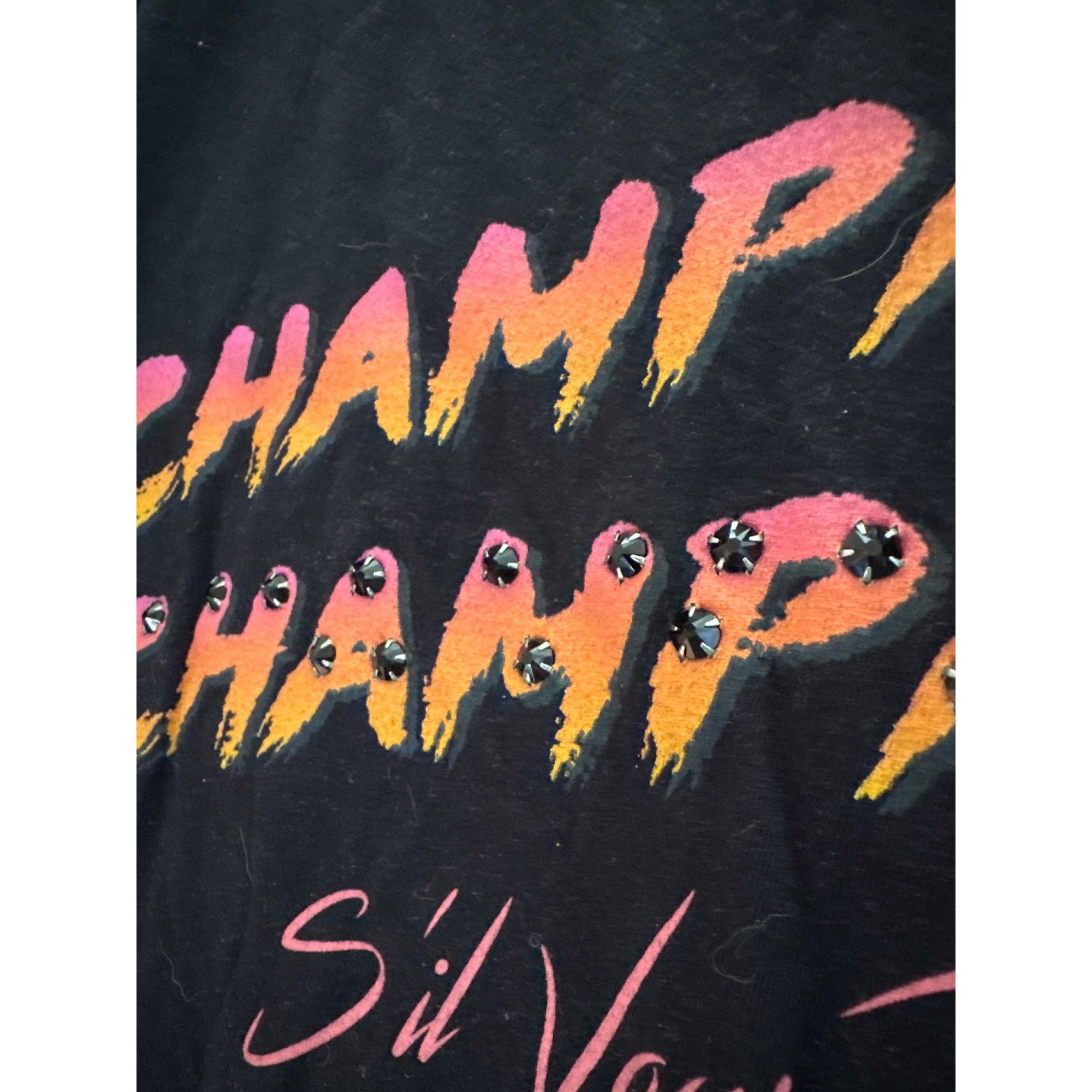 DOMREBEL Domrebel XL T-Shirt Champagne With Black Rhinestones EUC Size US XL / EU 56 / 4 - 2 Thumbnail