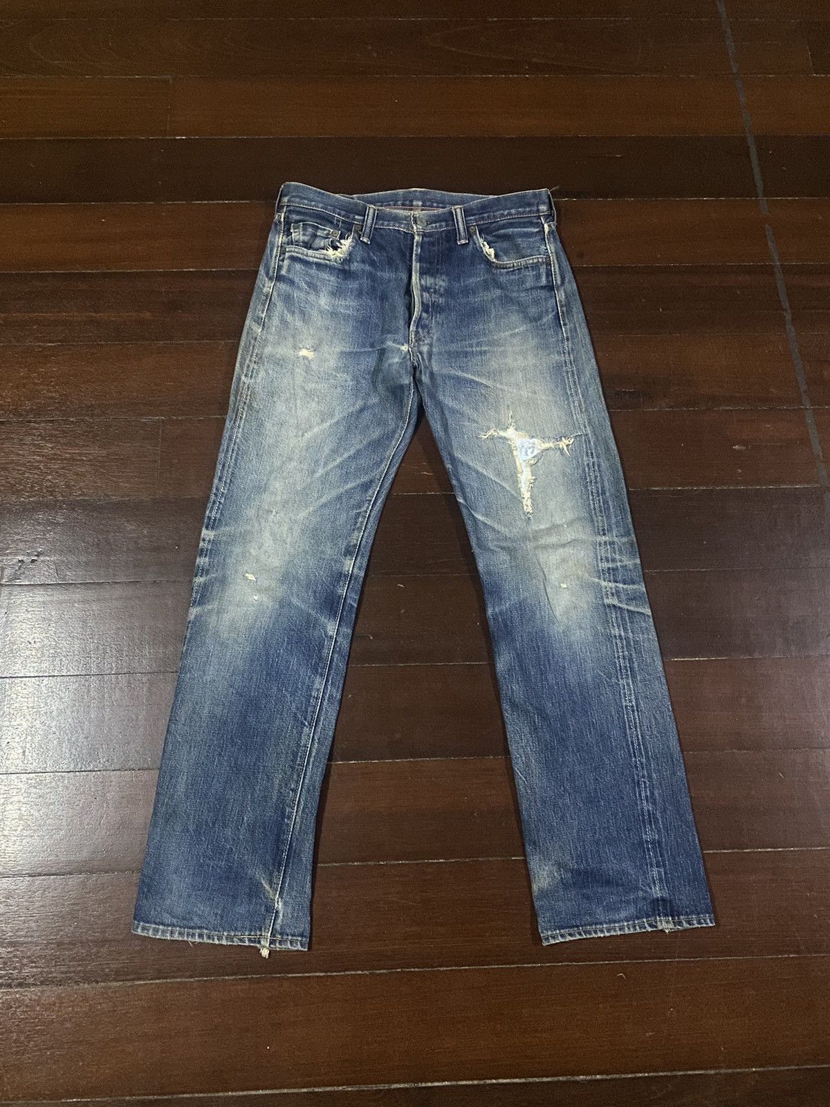 Full Count & Co. FIRE 🔥 FULL COUNT RUSTY DISTRESSED NICE FADED Size US 33 - 14 Thumbnail