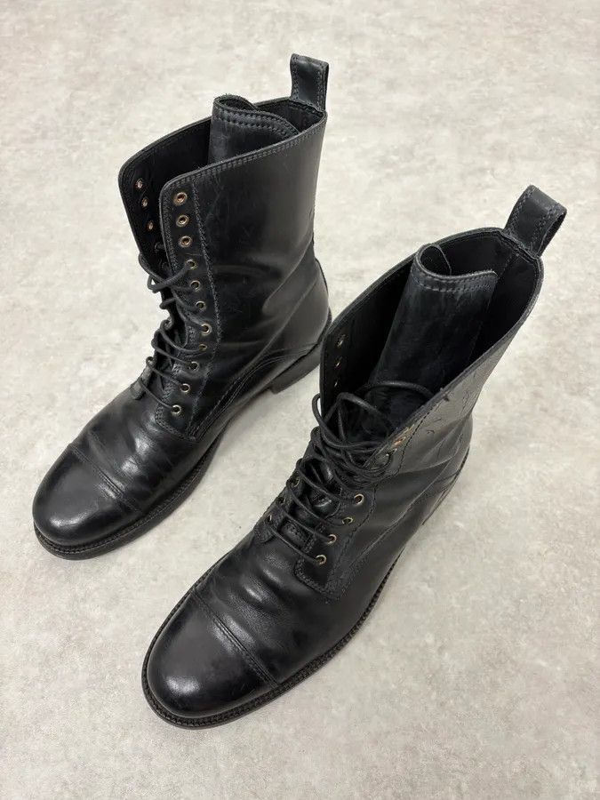 Dolce & Gabbana 2000s Dolce & Gabbana Army Lace-Up Black Leather Boots Size US 9.5 / EU 42-43 - 3 Thumbnail