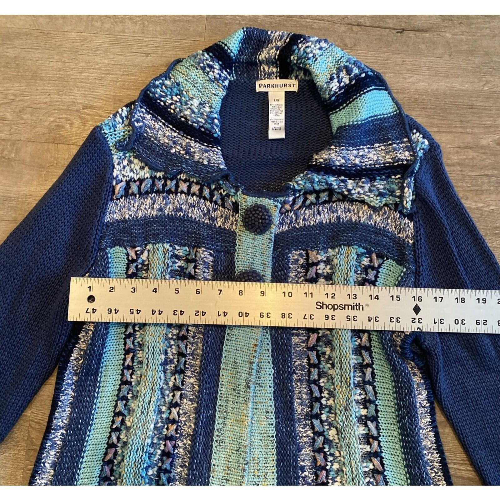 Parkhurst Vtg Parkhurst Decorative Cardigan Sweater Cotton -LG Size L / US 10 / IT 46 - 6 Thumbnail