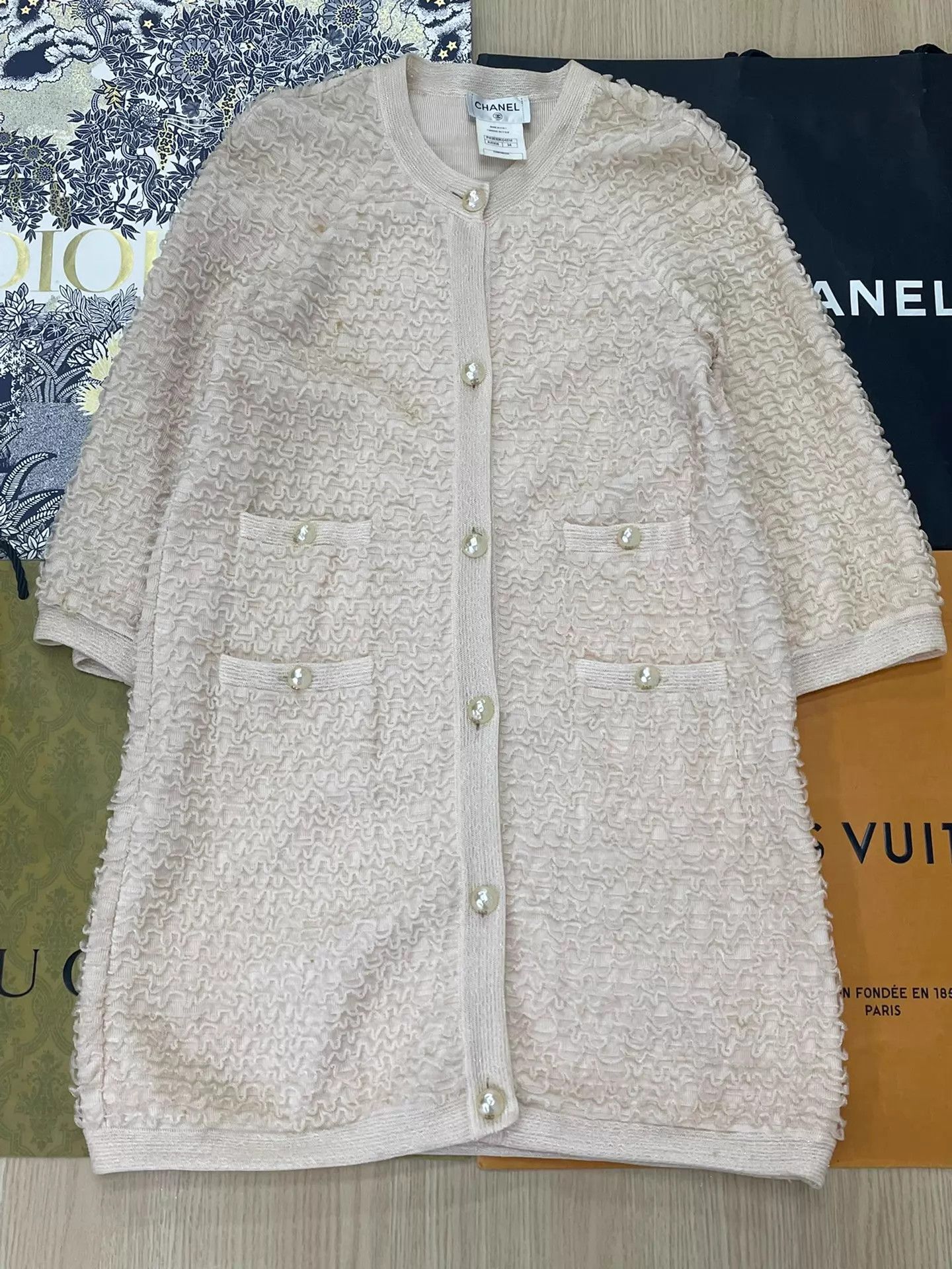 Chanel Chanel Underwater nude pink long cardigan size 34 Size XS / US 0-2 / IT 36-38 - 1 Thumbnail