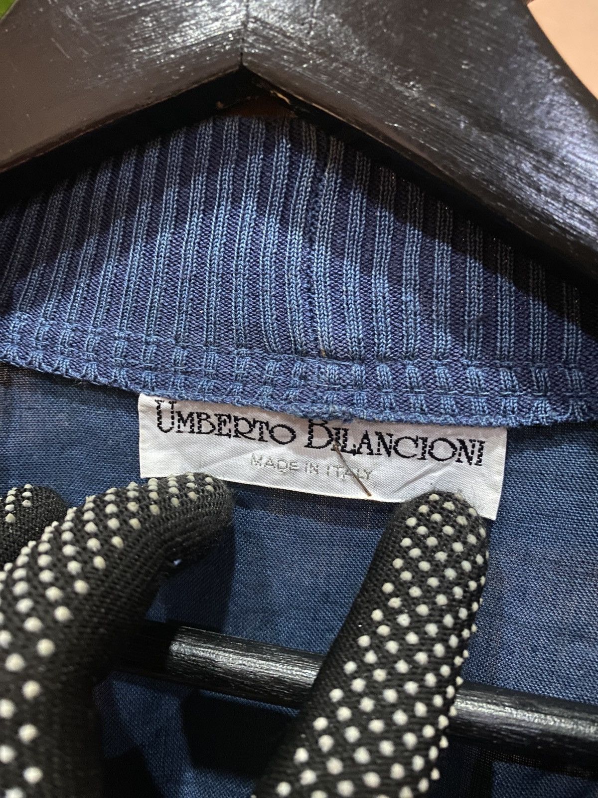 Designer Vintage Umberto Bilancioni Made Italy Blue Cotton Cardigan Size US L / EU 52-54 / 3 - 4 Thumbnail