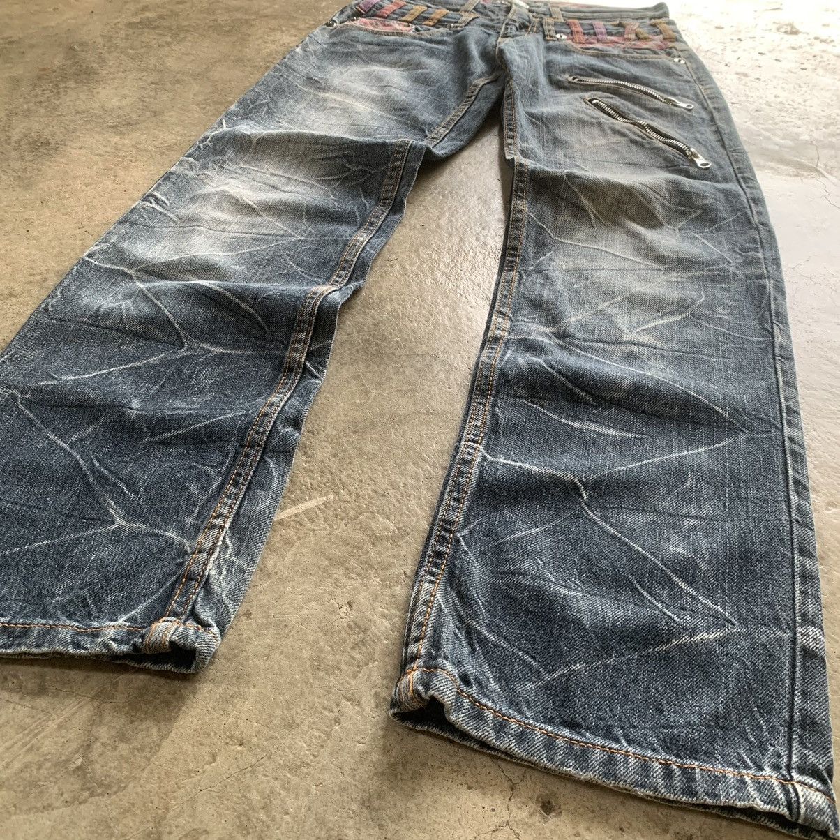 14th Addiction × If Six Was Nine × Tornado Mart Nylaus Double Waist Bondage Design Jeans Size US 29 - 3 Thumbnail