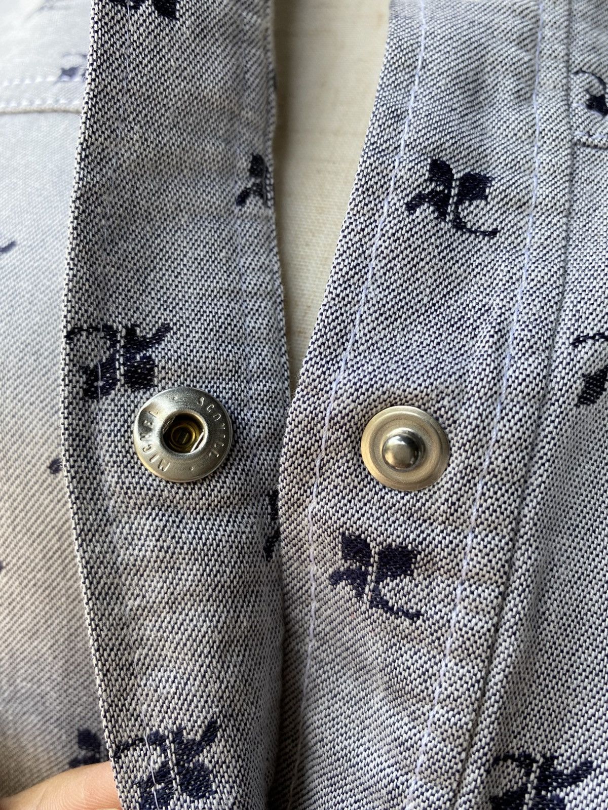 Courreges Courrèges Gray Classic Logo Pattern Button-Up. Size M / US 6-8 / IT 42-44 - 14 Thumbnail