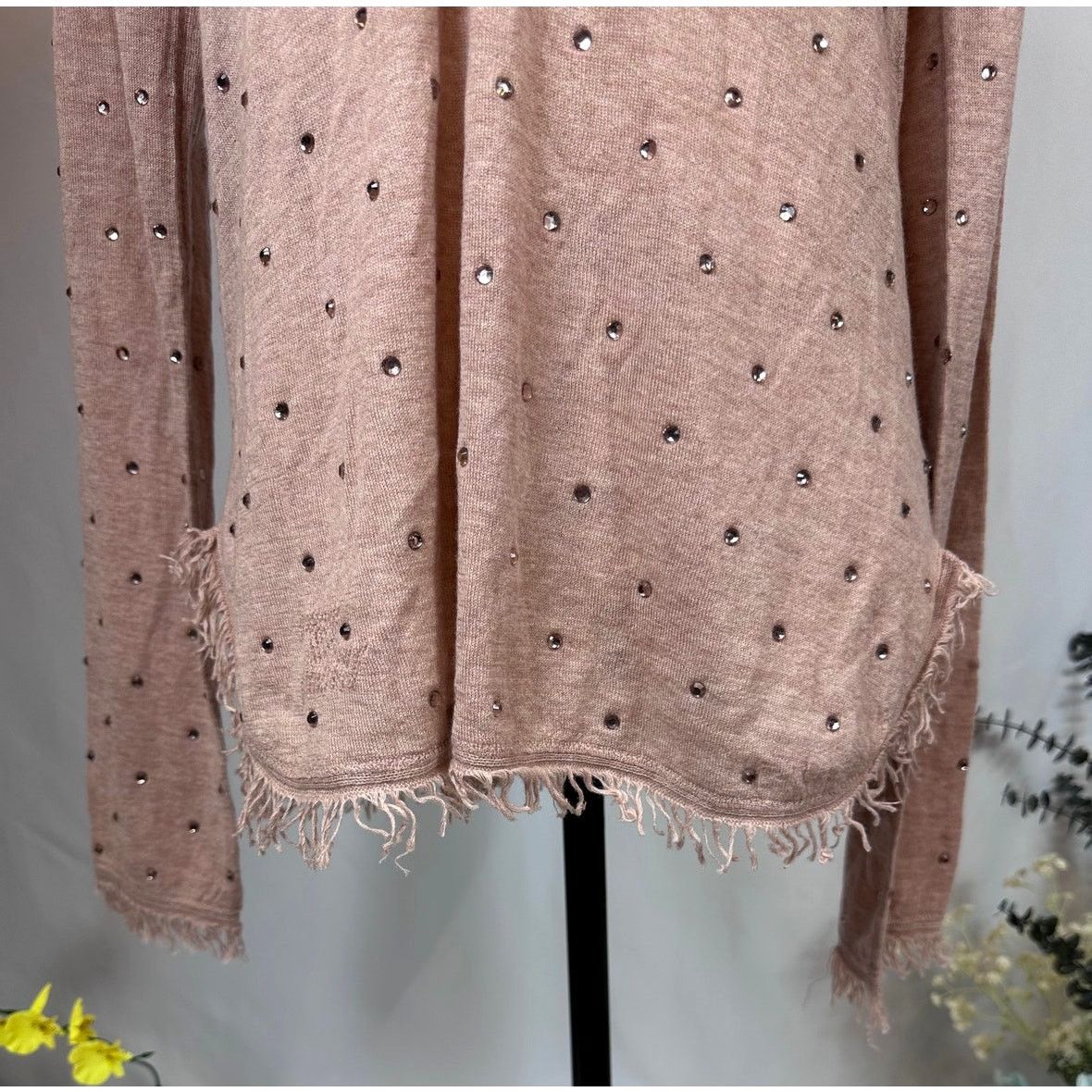 Zadig & Voltaire Zadig & Voltaire Riviera Rhinestone Cashmere Sweater Blush M Size M / US 6-8 / IT 42-44 - 13 Thumbnail