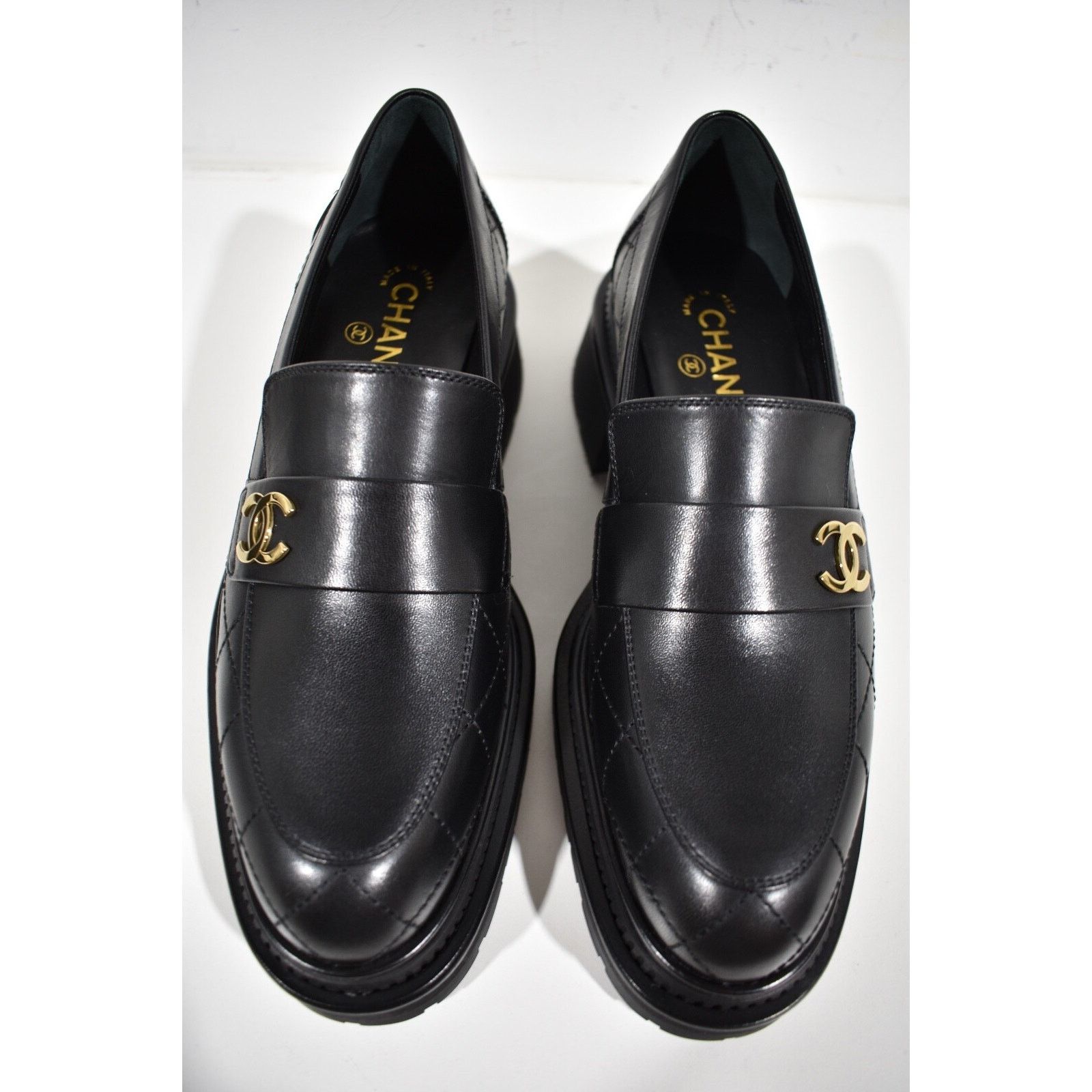 Chanel Chanel Calfskin Leather Quilted Flat Platform Loafer 36.5 Size US 6 / IT 36 - 8 Thumbnail